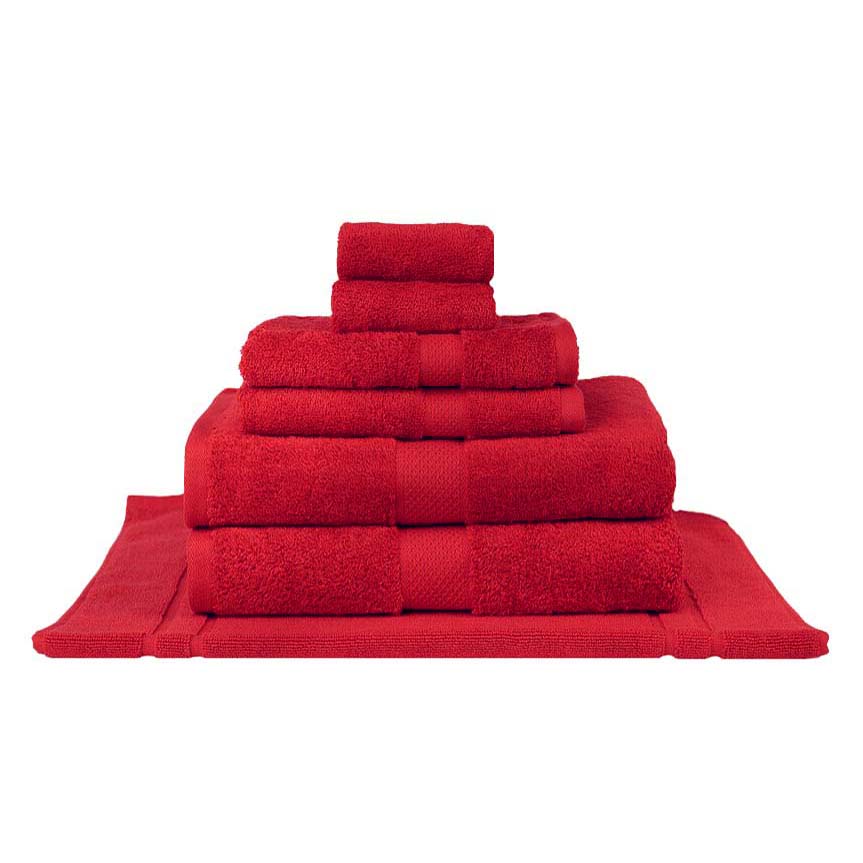 Premium 100% Combed Cotton Bath Towels - Soft & Absorbent 7-Piece Set (Red) for Spa, Bathroom & Luxury Home Decor