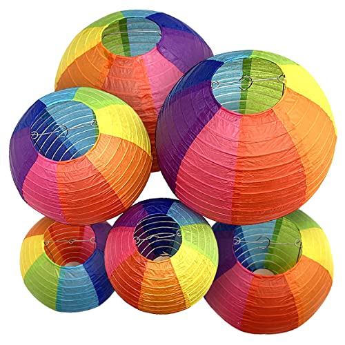 Rainbow paper Lantern 6 pcs
