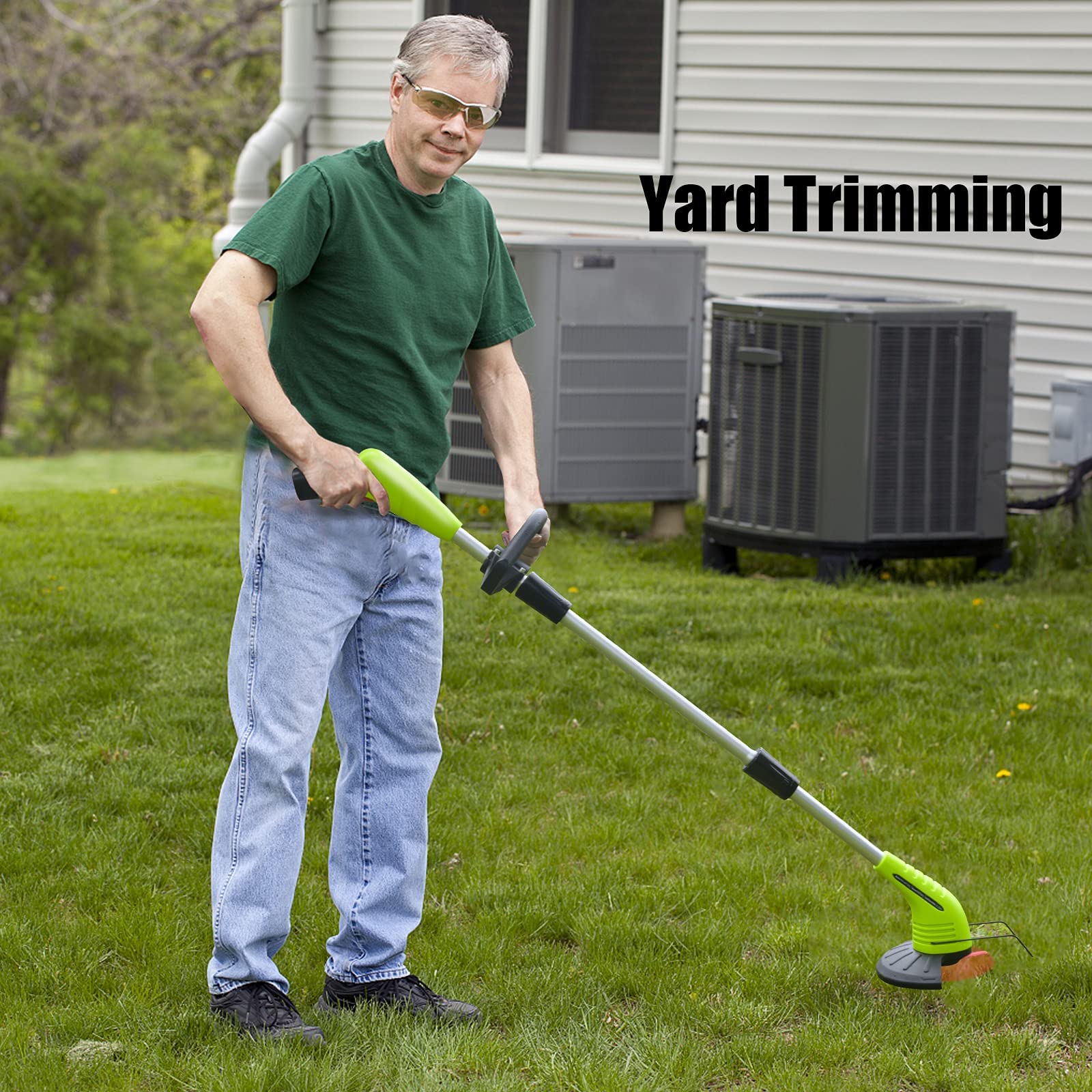 Hongmai 12V Cordless String Trimmer - Battery Powered Weed Wacker with Adjustable Handle & Height, Lightweight Electric Lawn Edger for Yard, Garden, and Patio Maintenance - Perfect for Trimming Grass, Weeds, and Edging Walkways