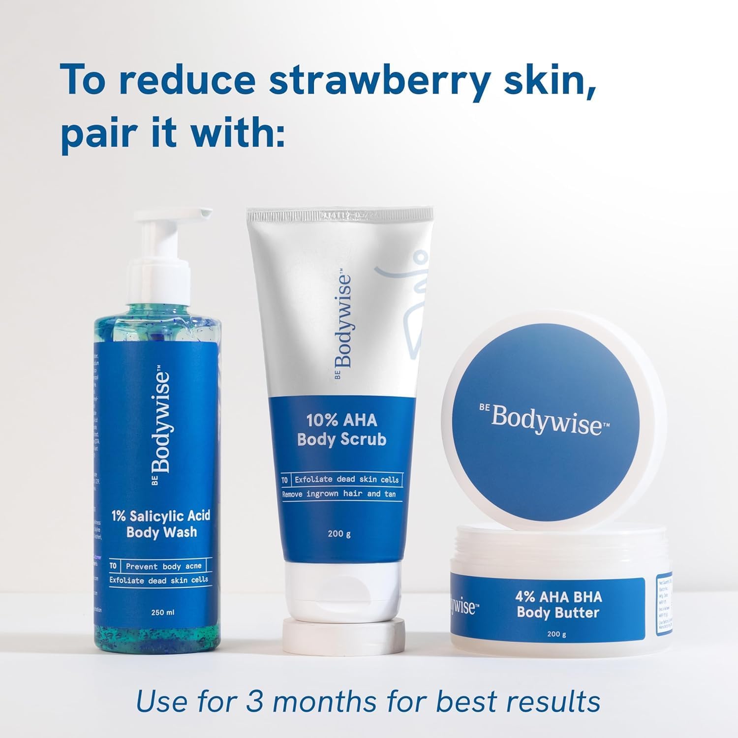 Body'wise 10% Lactic Acid AHA Exfoliating Body Scrub - Tan Removal, Soft & Smooth Skin Treatment - Perfect for Post-Sun Care & Daily Body Exfoliation