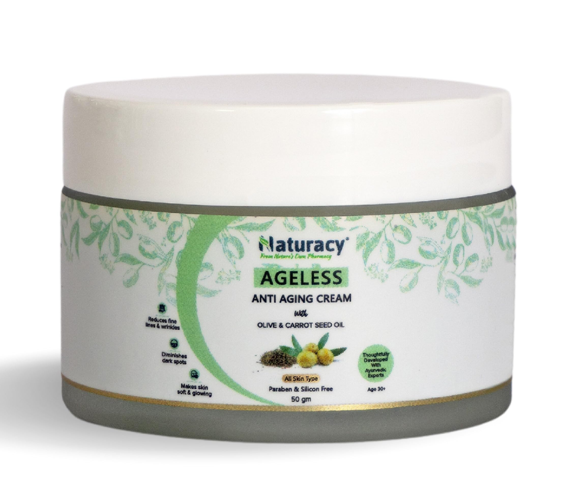 Naturacy Ageless Anti-Aging Cream - Reduce Fine Lines & Wrinkles for Youthful Skin | Day & Night Moisturizer for Face & Neck