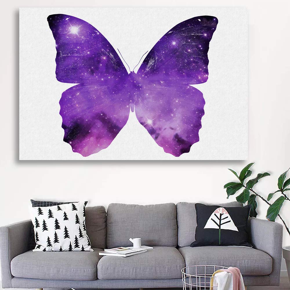 Beautiful Butterfly Giclee Canvas Wall Art - 12x18 Inches Handmade Painting for Bedroom, Living Room, Home & Office Decor