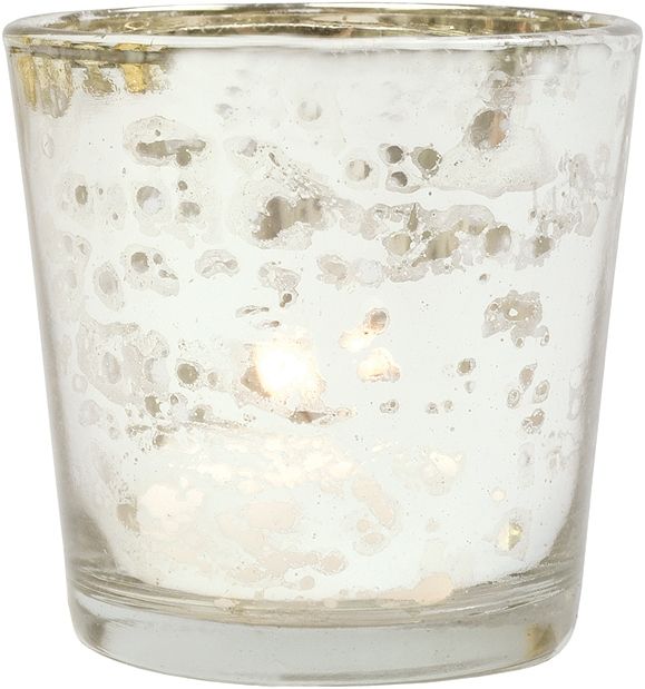 2.5 Inch Silver Mercury Glass Votive Tea Light Candle Holder - Elegant Home Decor for Weddings, Parties & Romantic Ambiance