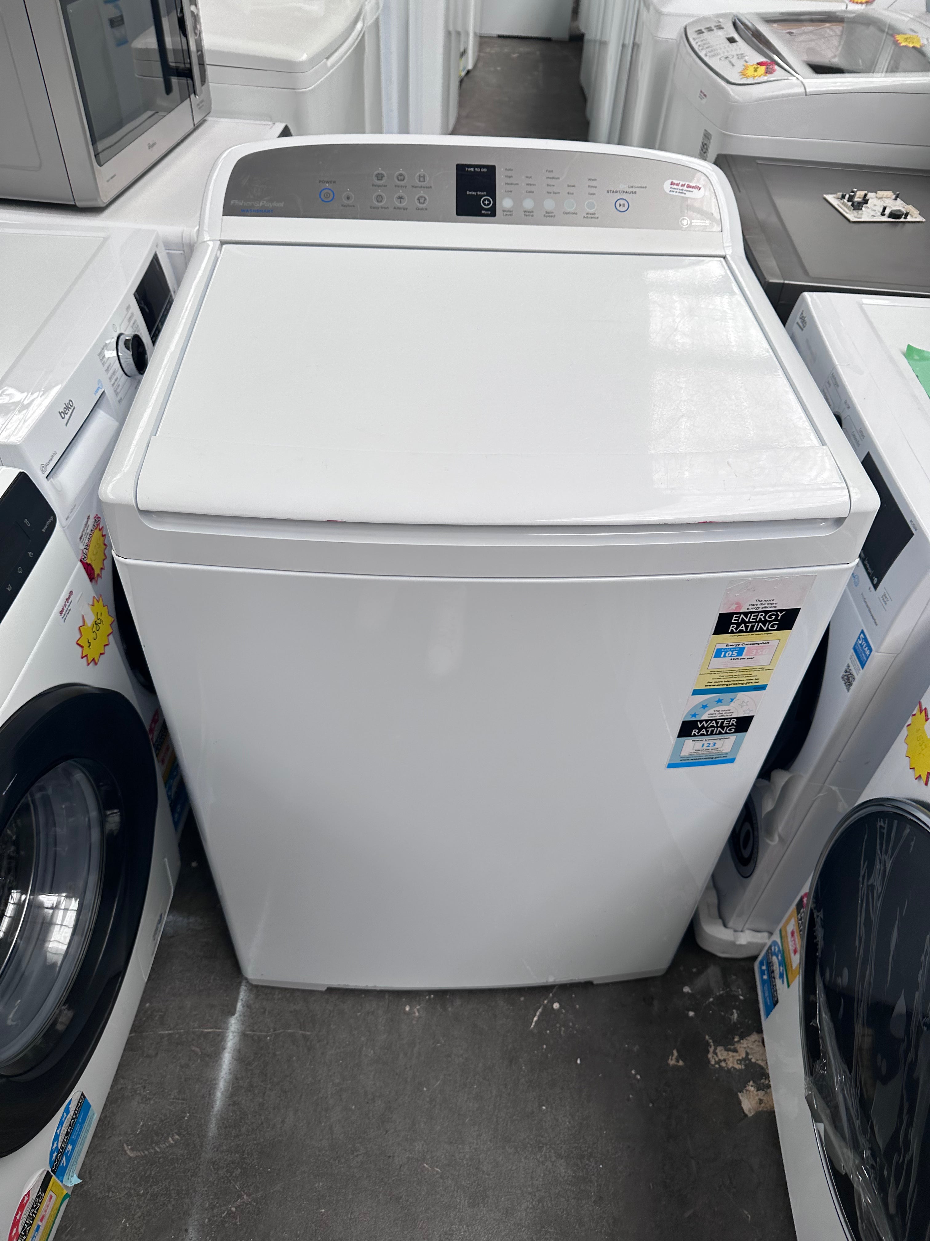 Fisher & Paykel 10kg Wash Smart Top Loader Washing Machine - Energy Efficient, Quiet Operation [Certified Refurbished] - Perfect for Apartments, Laundry Rooms & Small Homes