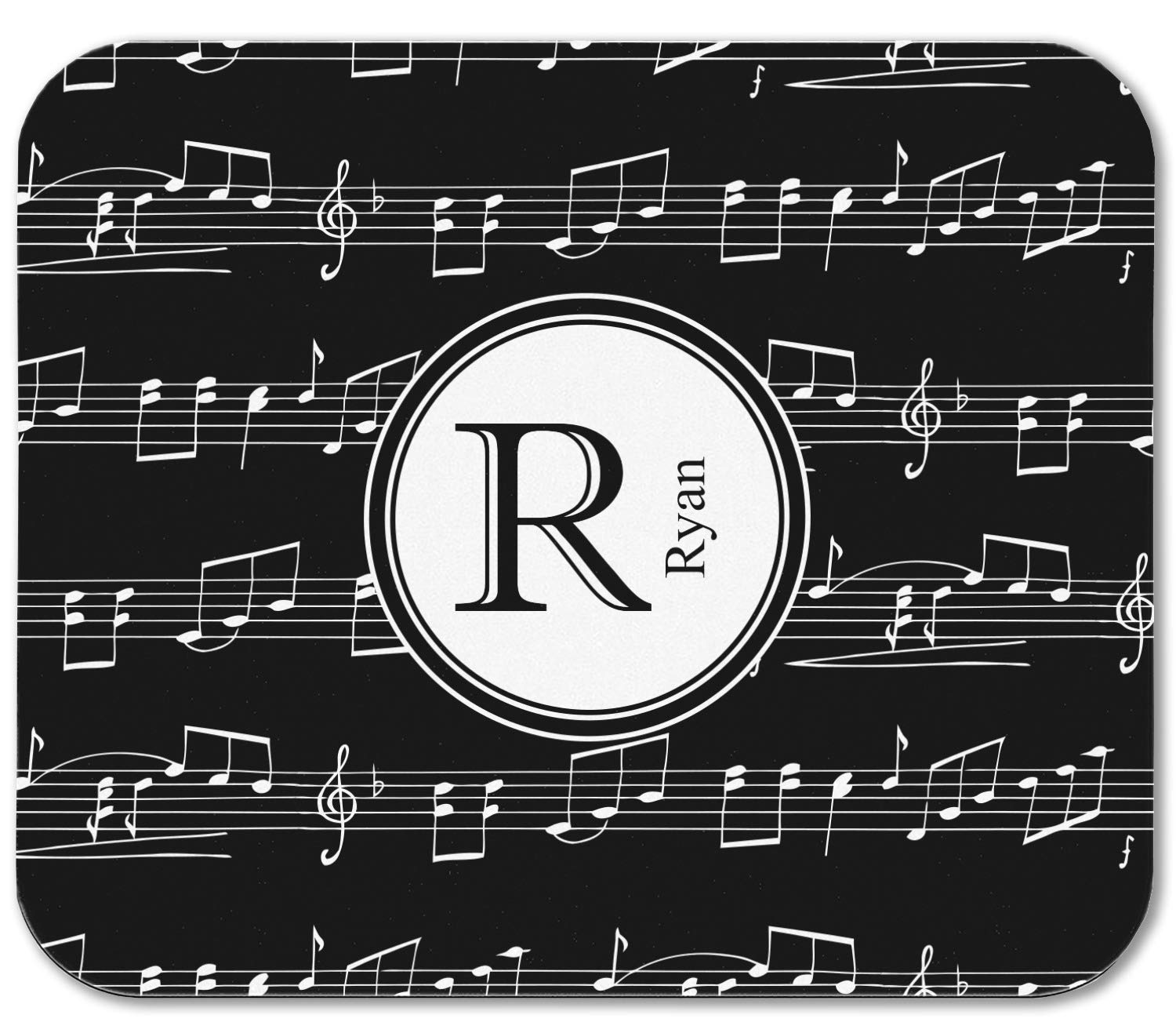 Custom Engraved Musical Notes Mouse Pad - Non-Slip Rectangular Desk Mat for Piano, Guitar & Music Lovers - Perfect for Office, Gaming & Studio Use