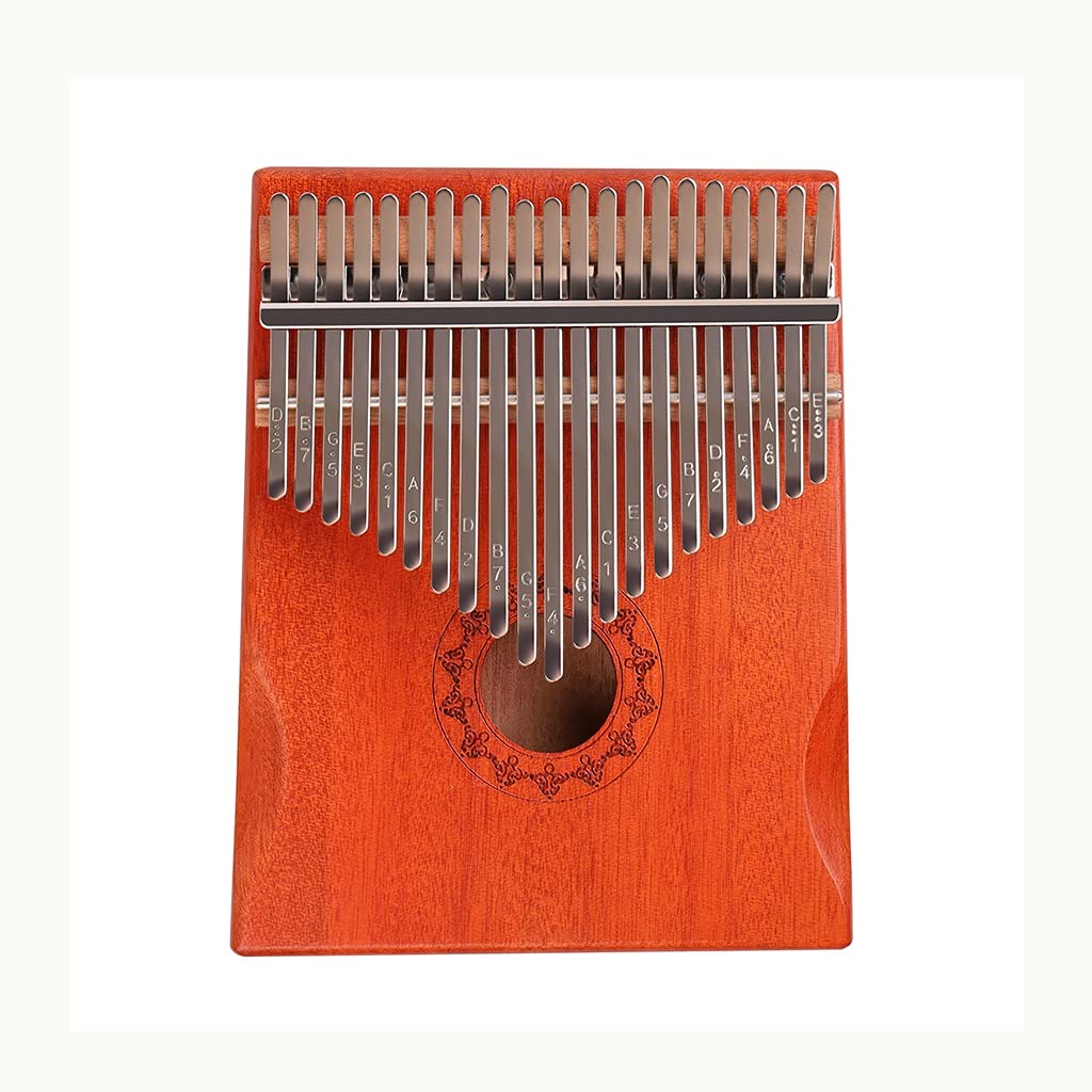 WSSBK 21 Keys Mahogany Wood Kalimba Thumb Piano with Tuning Hammer & Stickers - Perfect Musical Instrument Gift for Beginners | Home Practice, Meditation & Music Therapy