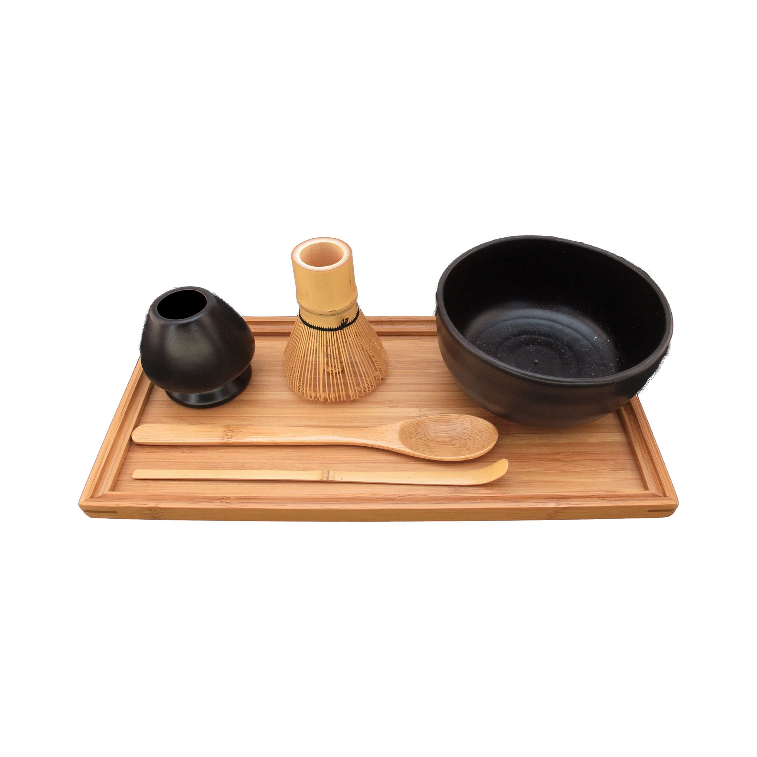 Premium Matcha Bowl Set - 10-Piece Ceremonial Matcha Tea Kit with Bowl, Stand, Whisk, Scoop, Spoon & Tray (Black) - Perfect for Japanese Tea Ceremony, Home Brewing & Zen Meditation