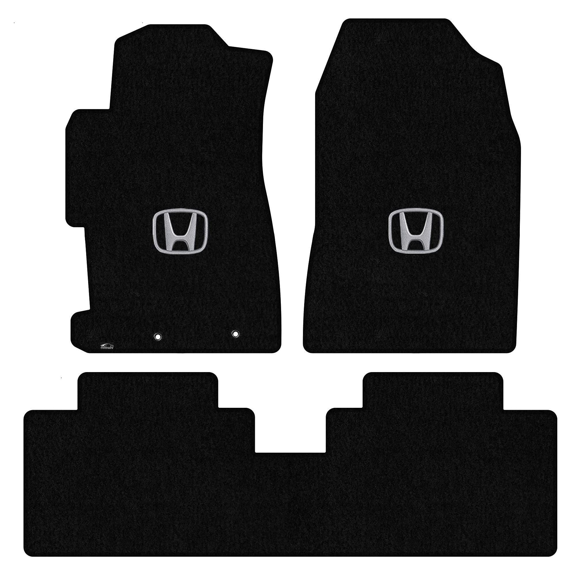 Premium Custom-Fit Carpet Floor Mats for 2001-2005 Honda Civic Sedan (4-Door, Non-Hybrid) - 3-Piece Set (Front & Rear) in Silver H Black | All-Weather Protection & Luxury Interior Upgrade for Cars, SUVs & Daily Commuting