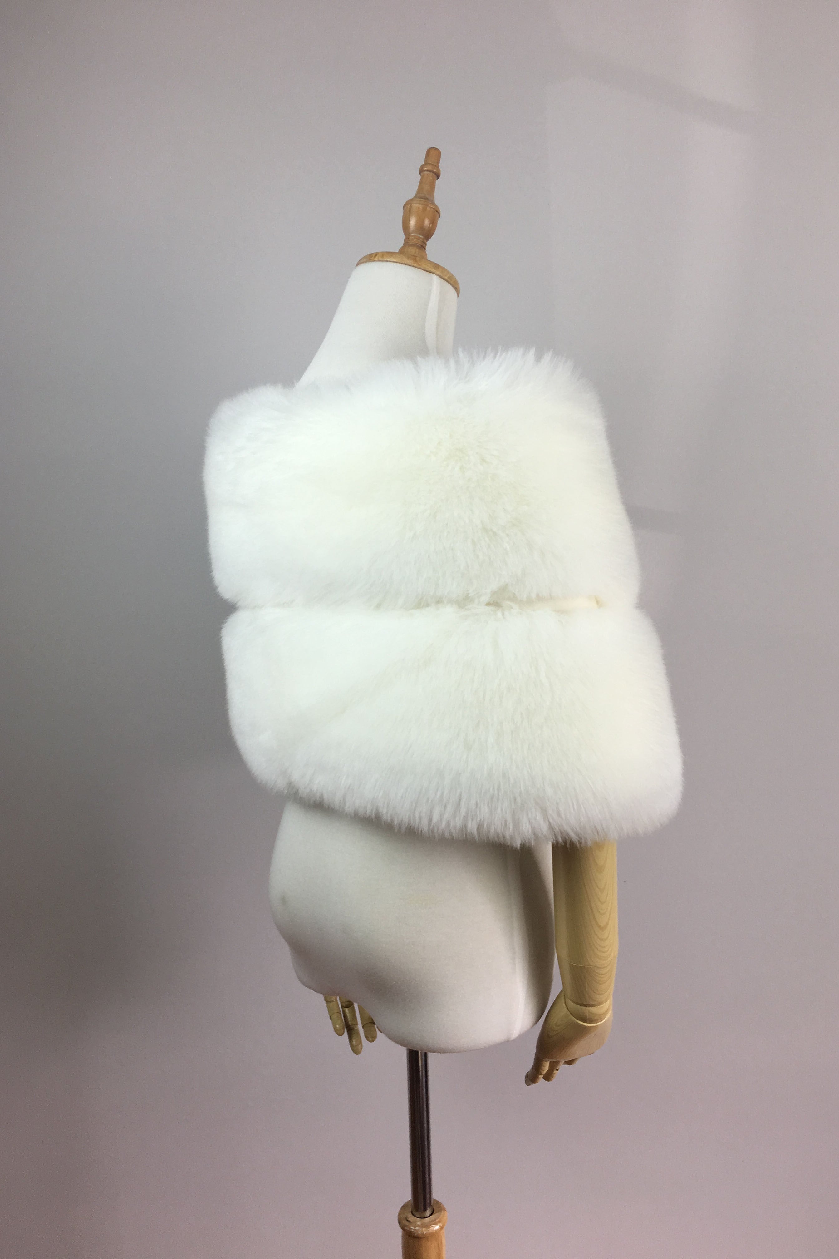 Ivory White Faux Fur Wrap Scarf - Soft Winter Shawl for Women (Penelope Wht01) | Elegant Evening Wear & Cold Weather Accessory