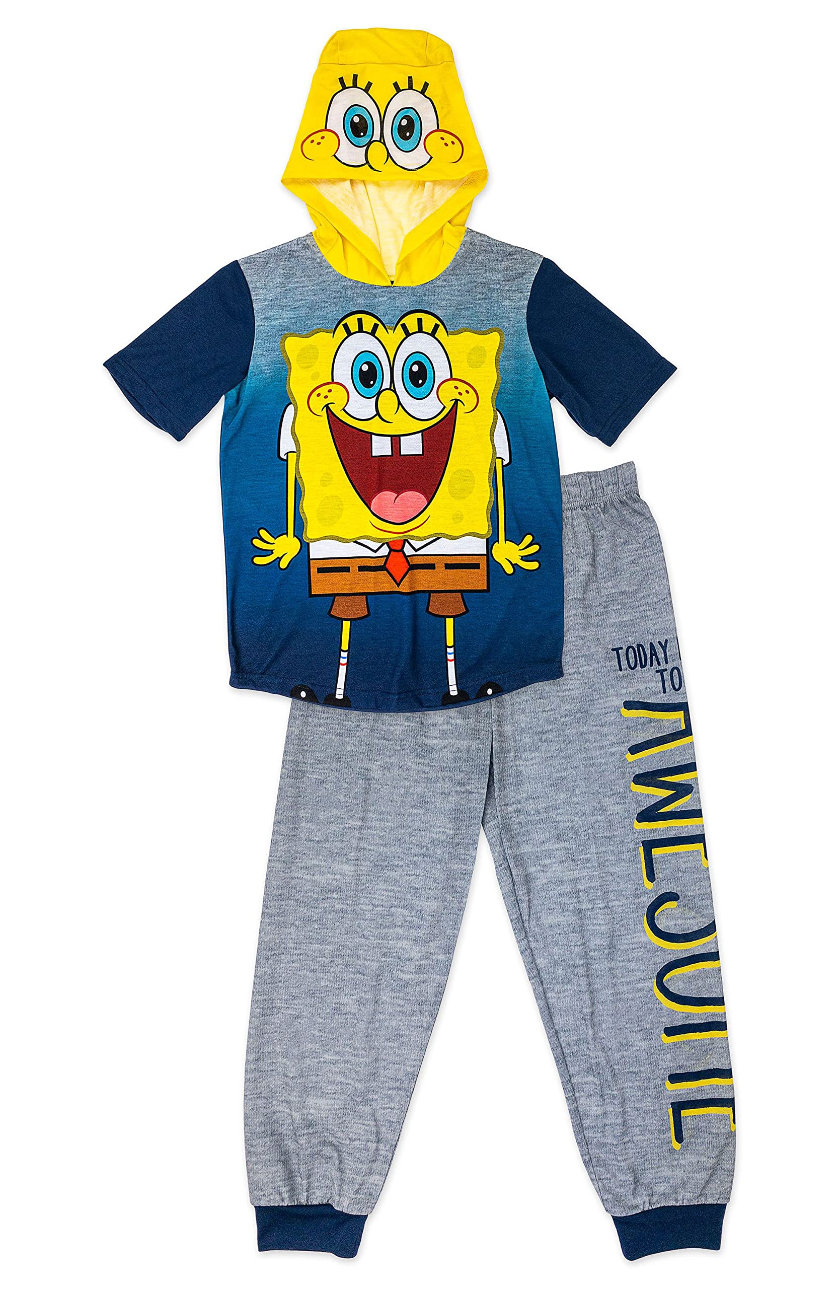 Spongebob Squarepants Kids Pajama Set for Boys - Soft Blue Sleepwear 6-7 Years | Cartoon Character Pajamas for Bedtime & Sleepovers