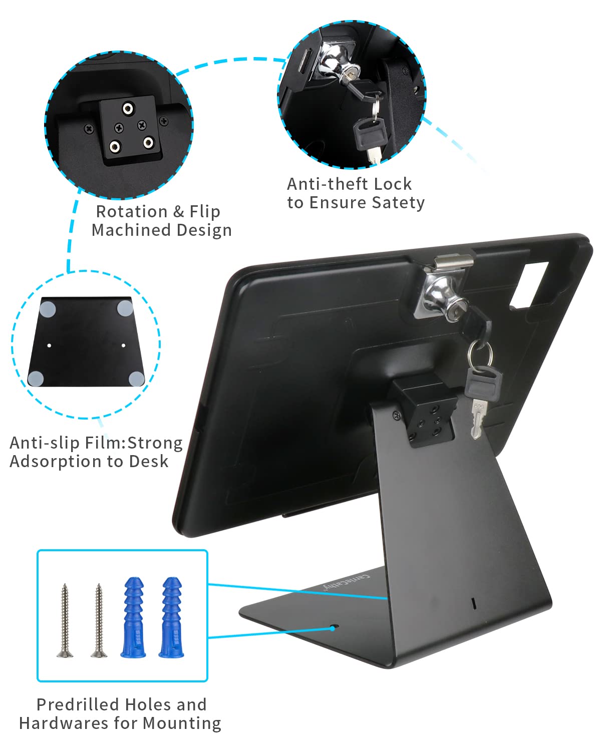 Secure Desktop Anti-Theft POS Stand for iPad Pro 11