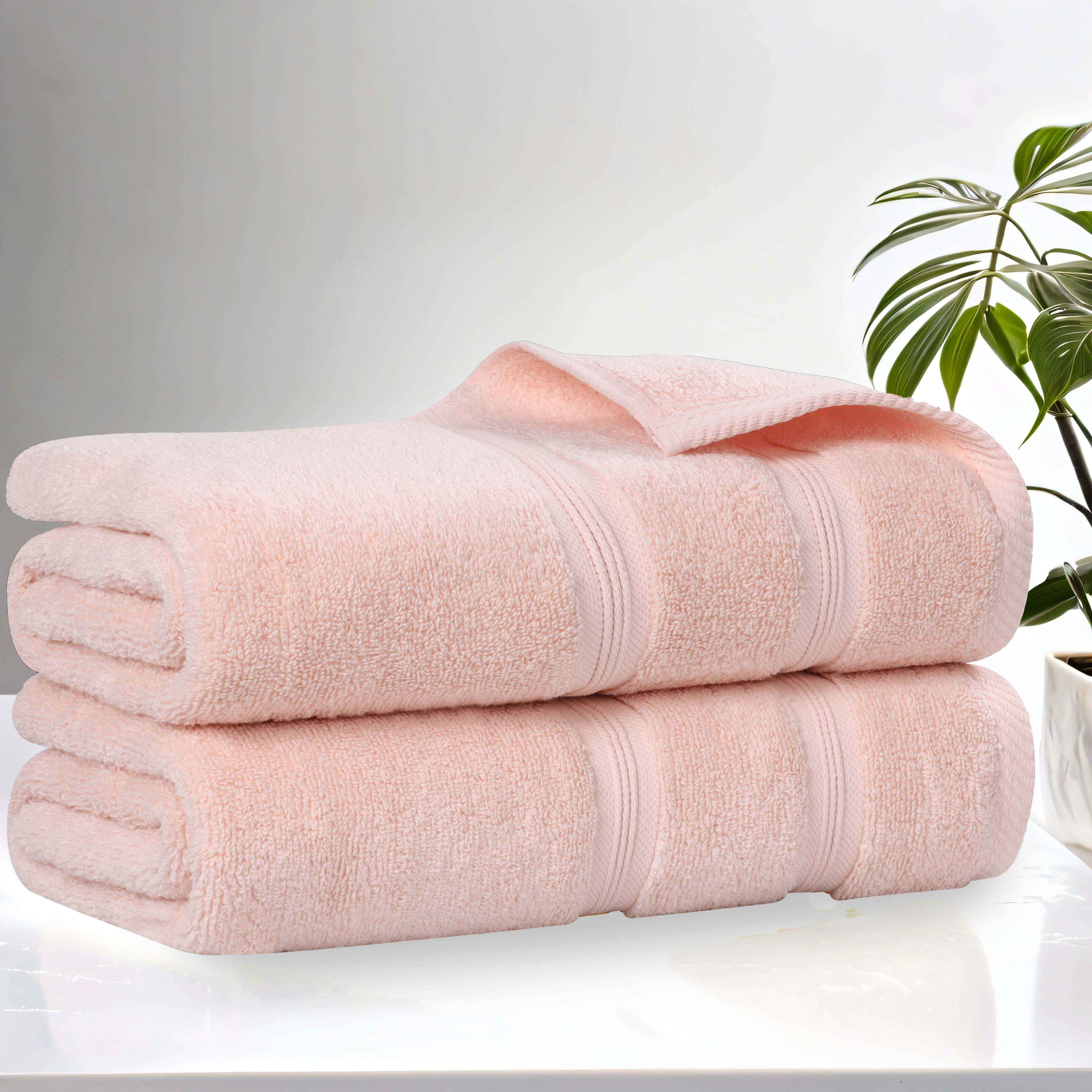 Premium Smart Dry Zero Twist Cotton Bath Towels - Ultra Soft & Absorbent Medium Weight Bath Sheets, Set of 2 for Spa, Hotel & Luxury Home Use