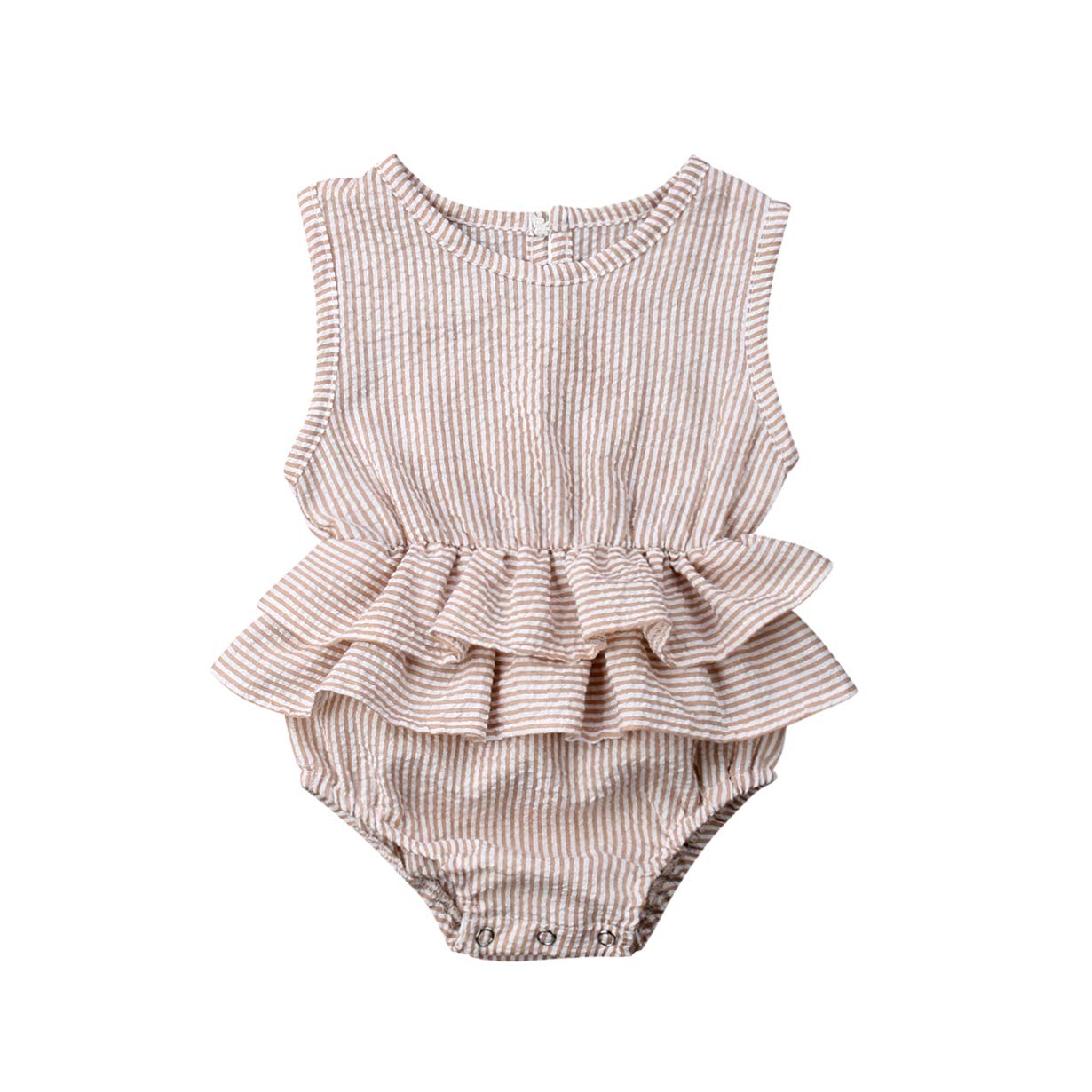 Newborn Baby Girl Romper - Soft Cotton Linen Bodysuit with Ruffle Sleeves | Summer Jumpsuit Outfit for Infants | Perfect for Photoshoots, Playdates & Special Occasions