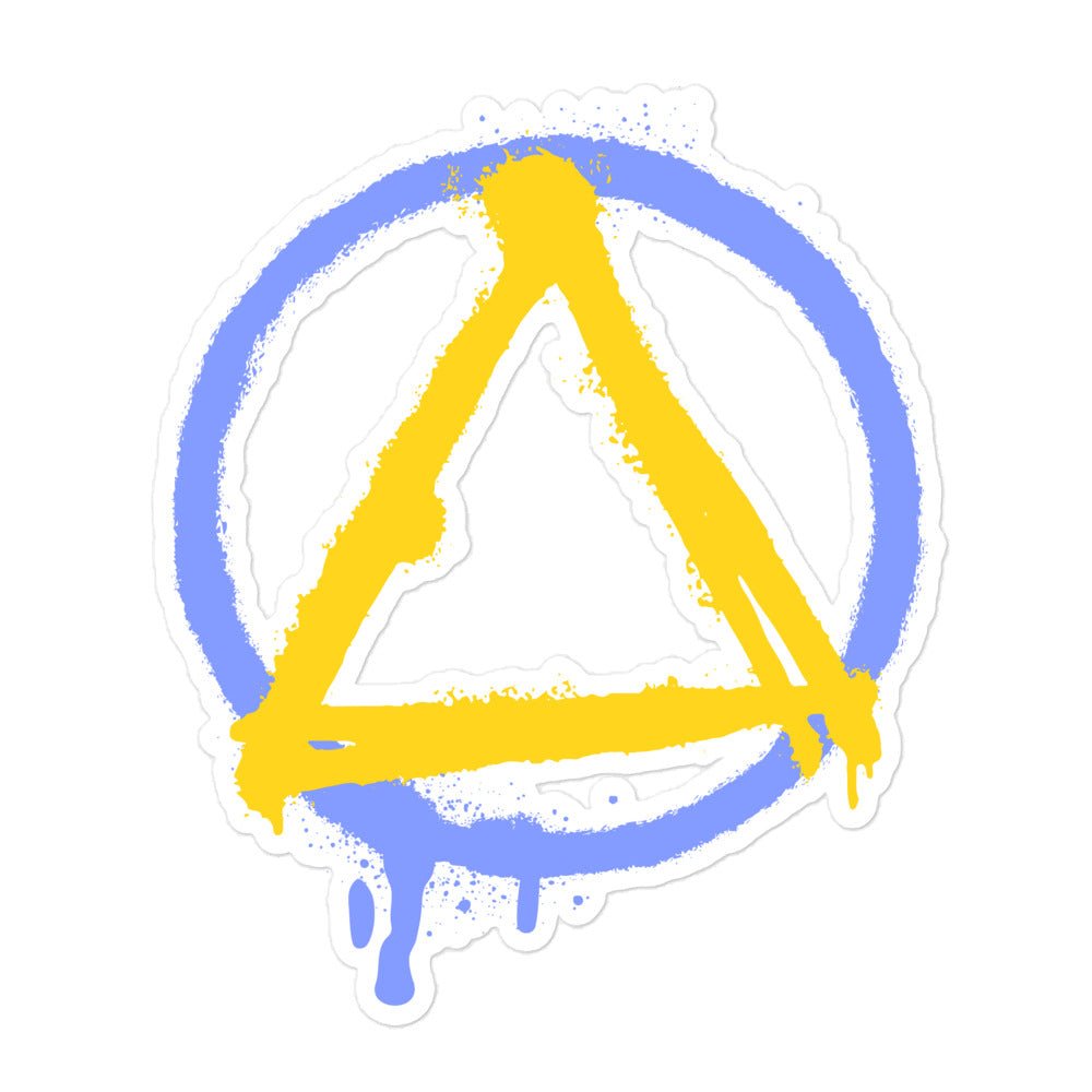 Graffiti Sobriety Symbol Vinyl Sticker - Yellow & Blue Waterproof Decal for Laptops, Cars, Bikes & DIY Projects - Motivational Recovery Art Gift