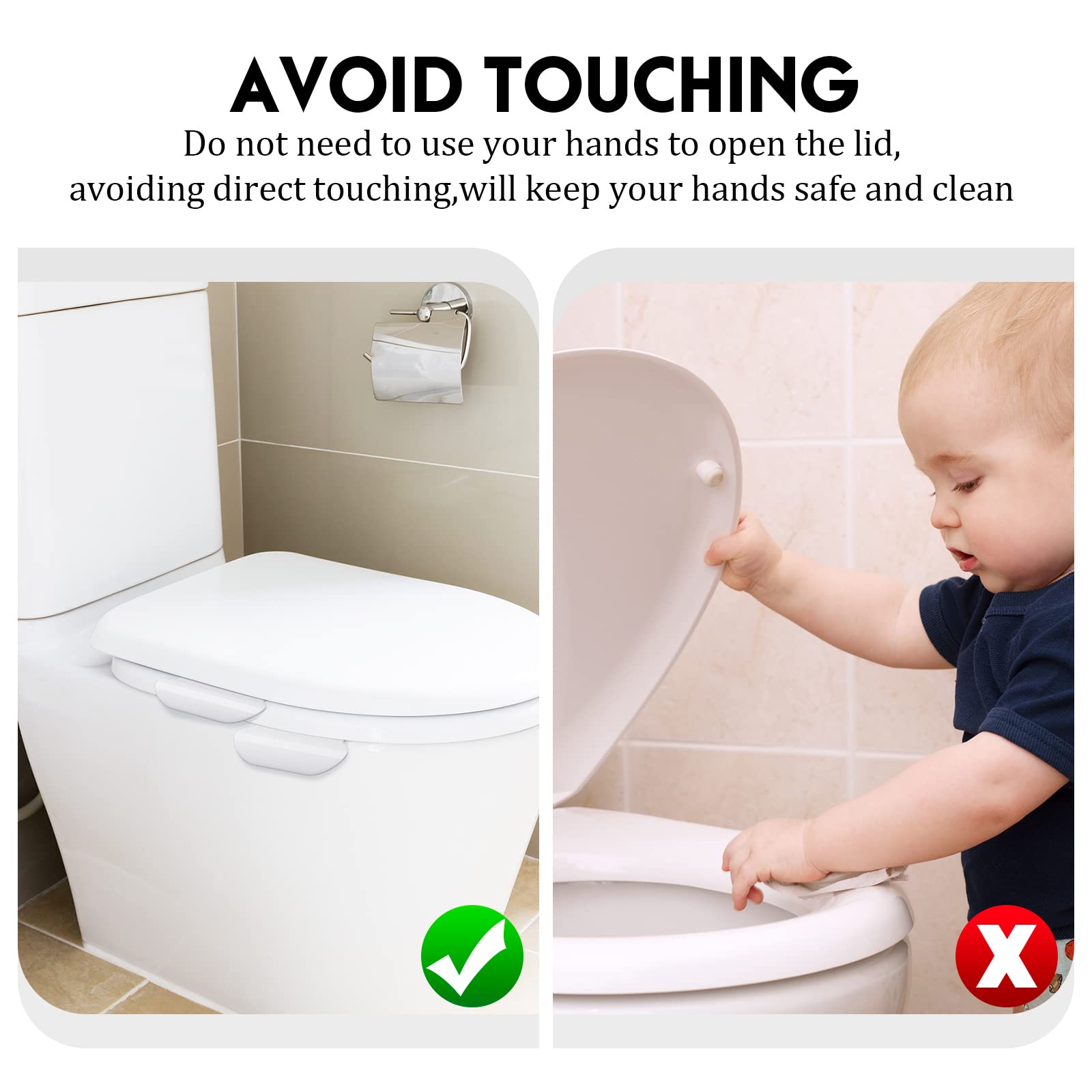 Yookeer 9Pcs Toilet Seat Lifter - Bathroom Handle for Home & Travel