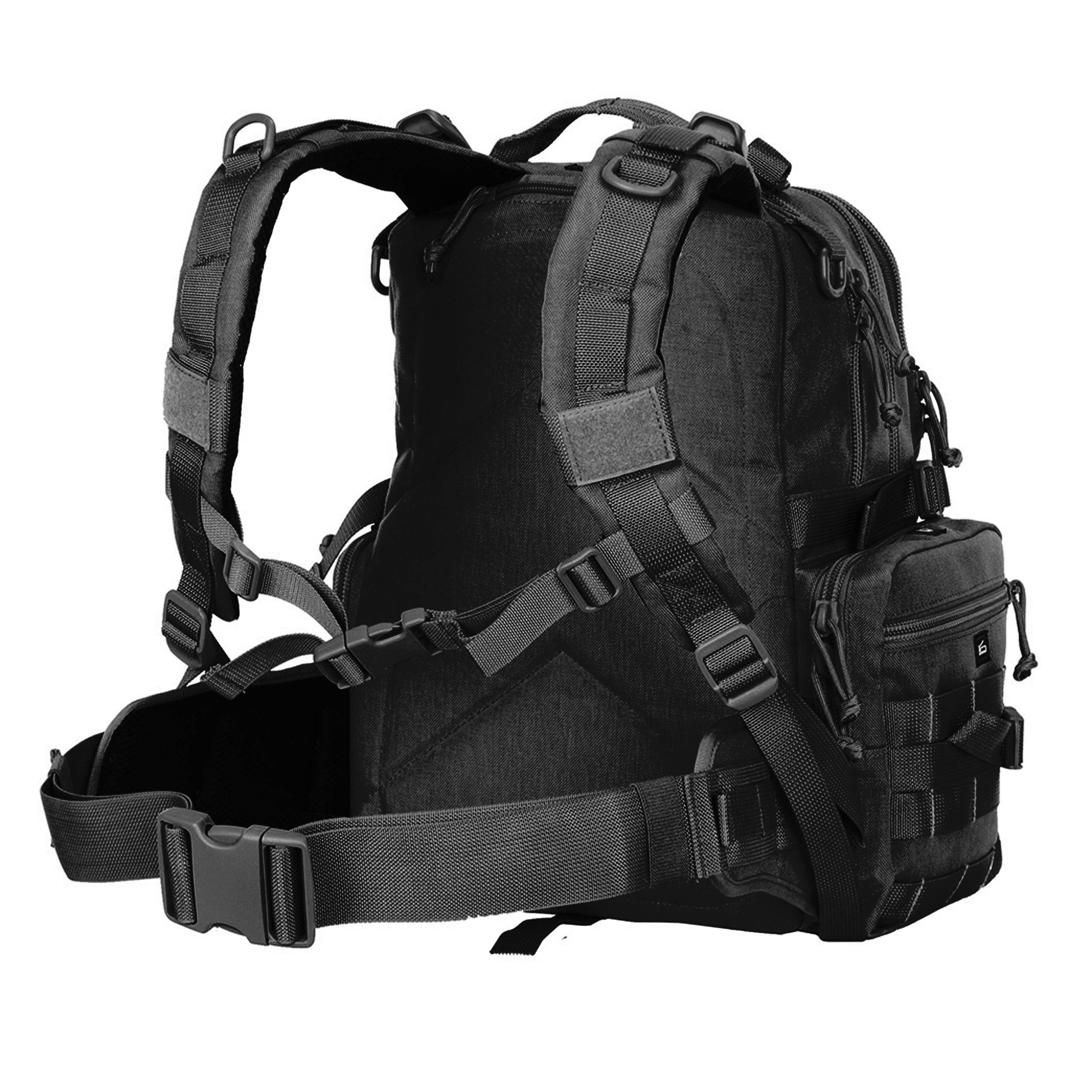 G Outdoors Tactical Range Backpack - Durable Military Style Hiking Backpack for Shooting Range, Hunting & Outdoor Adventures - Large Black Tactical Backpack with Multiple Pockets & MOLLE System