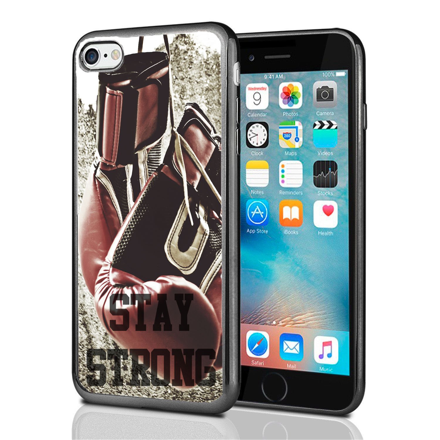 Atomic Market Stay Strong Boxing Gloves iPhone 7/8 Case - Durable Protective Cover for iPhone 7 (2016) & iPhone 8 (2017) - Perfect for Boxing Fans & Gym Workouts