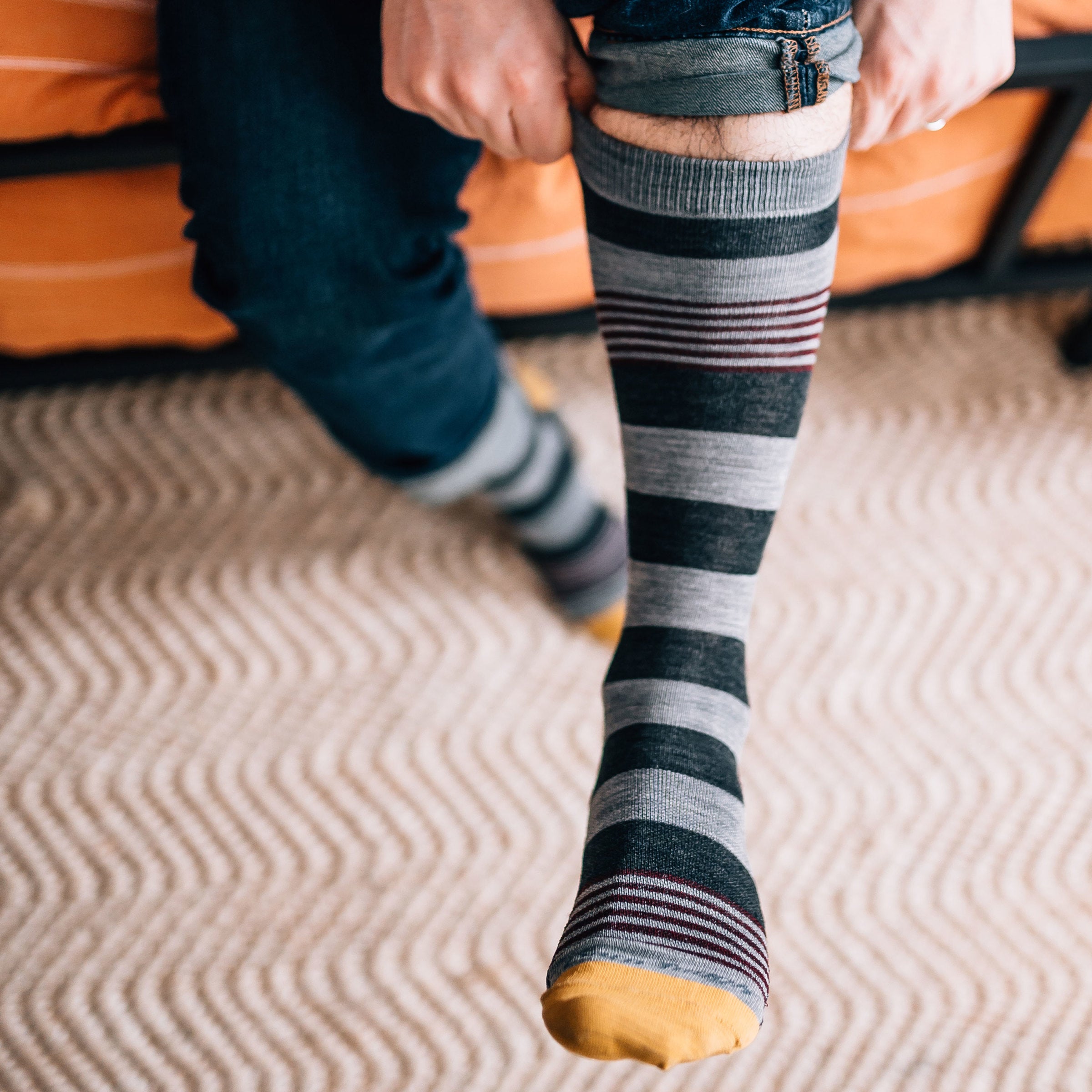Men's Oxford Crew Lightweight Lifestyle Socks - Breathable Comfort for Casual Wear & Everyday Use