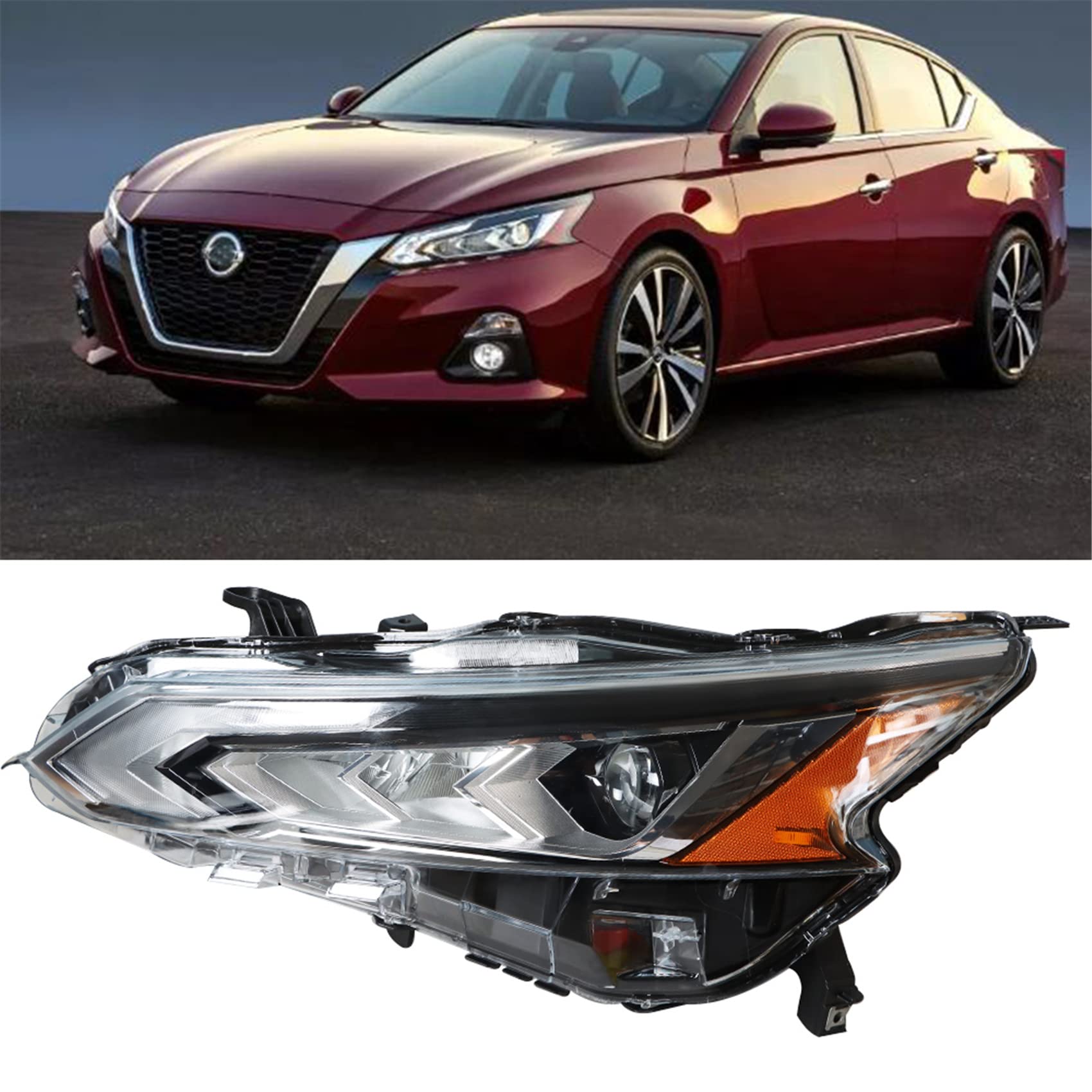2019-2021 Nissan Altima LED Projector Headlight Assembly - Driver Side Replacement | High Brightness & Durable for Night Driving & Foggy Conditions