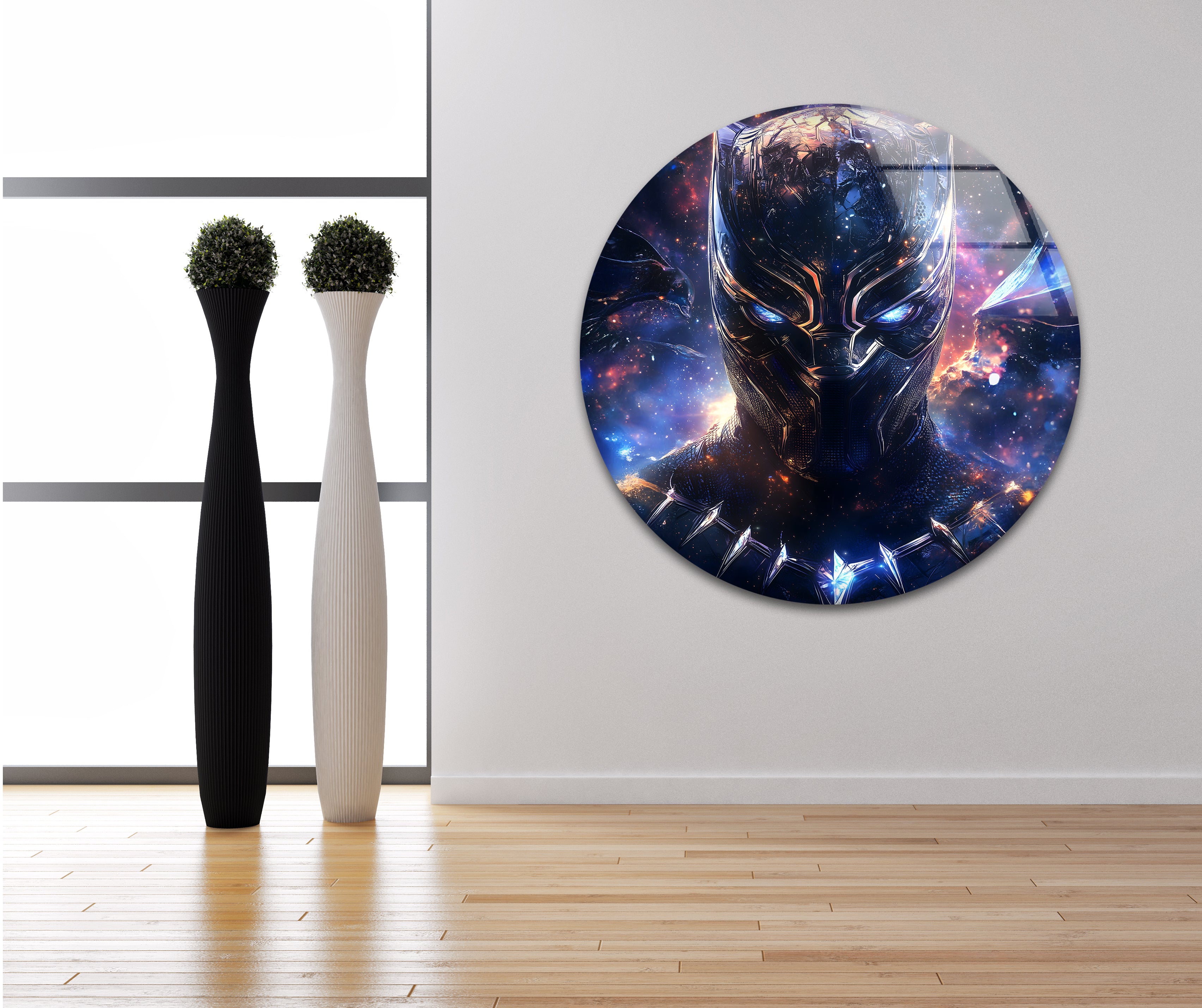 Black Panther Wakanda Forever Stained Glass Wall Art - Marvel Superhero Decor for Home, Office & Gifts