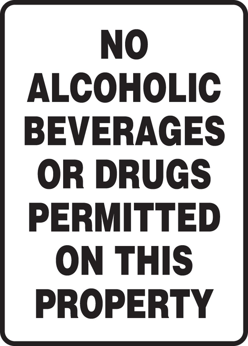 14x10 .187 Polycarbonate No Alcohol or Drugs Sign - Durable Safety Warning Sign for Workplaces, Schools, and Public Areas