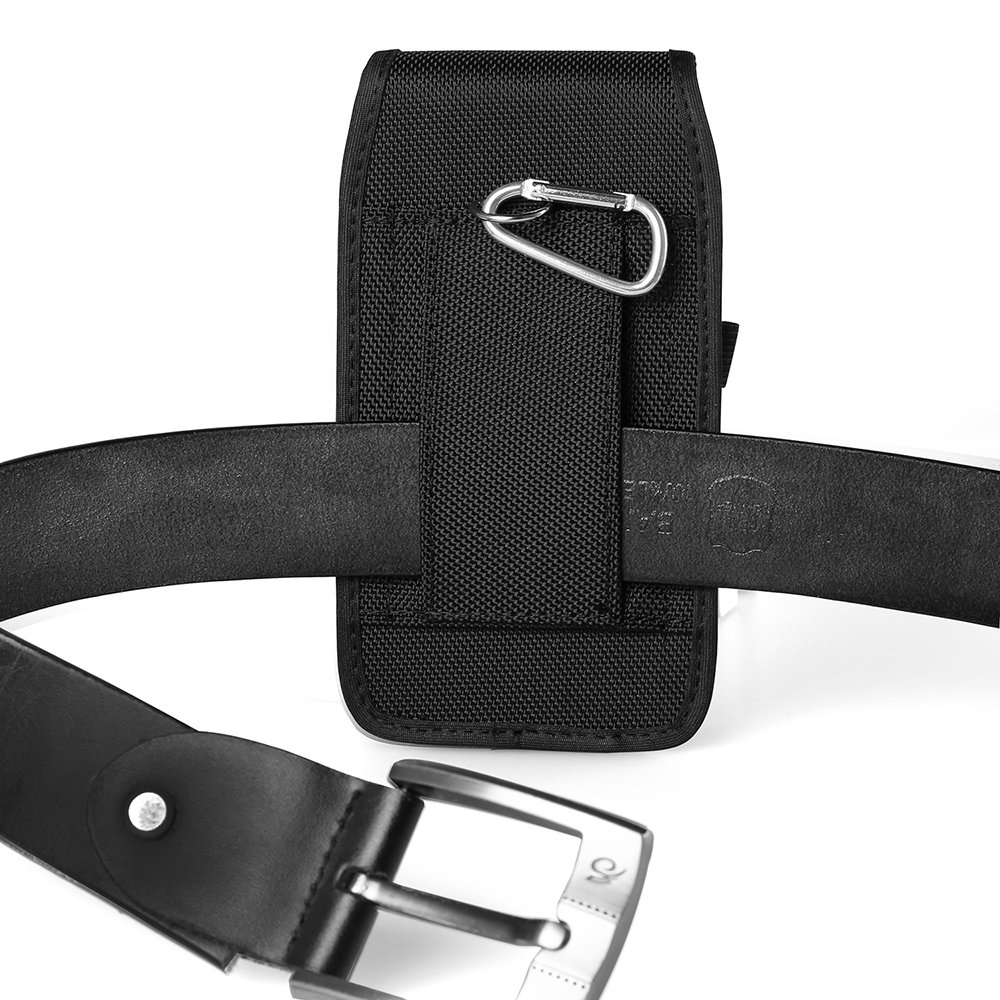 Premium Oxford Fabric Phone Holster with Belt Loop - Compatible with iPhone 15/14/13/12/11/XR, Google Pixel 8/7/6/6a, Samsung Galaxy S24/S23/S22/S21 FE/S20/A54/A41/A10e/S10e/A01 - Secure Carry for Hiking, Running & Outdoor Activities