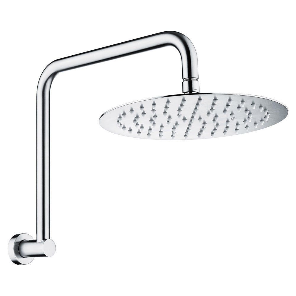 Fienza Kaya Gooseneck Shower Arm Set in Chrome - Adjustable Rainfall Showerhead Extension for Modern Bathroom Renovation | Perfect for Spa-Like Experience and Space-Saving Installation