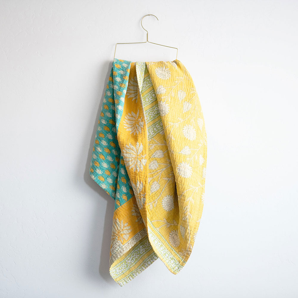 Soft Kantha Baby Blanket CB9104 - Handmade Cotton Swaddle Blanket for Newborns & Infants - Perfect for Nursery, Stroller, and Travel