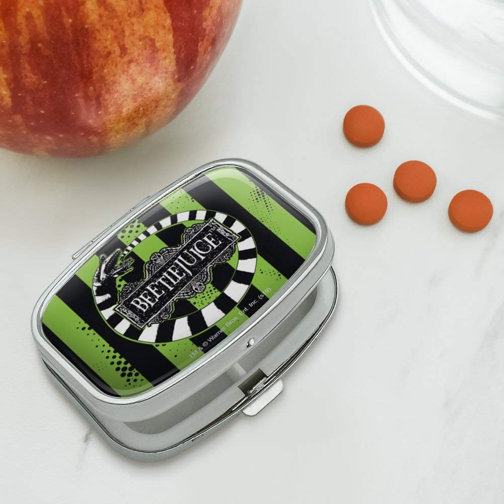 Beetlejuice Beetle Worm Rectangle Pill Case - Stylish Trinket Box for Jewelry, Pills & Small Items - Perfect Gift for Halloween, Cosplay & Movie Fans