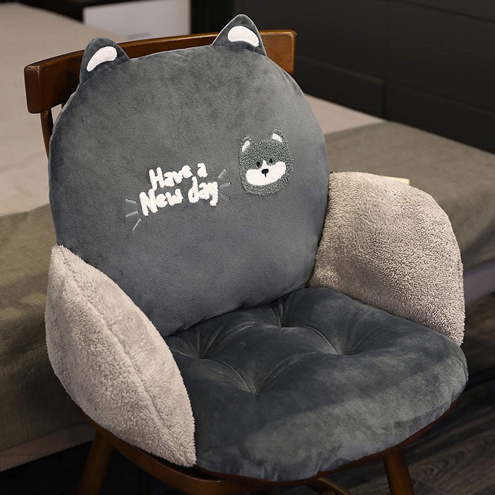 Premium Cotton Square Chair Cushion - Soft Fleece Seat Cushion for Office Chairs & Wheelchairs (Cream) - Ergonomic Support for Home, Office & Car Use