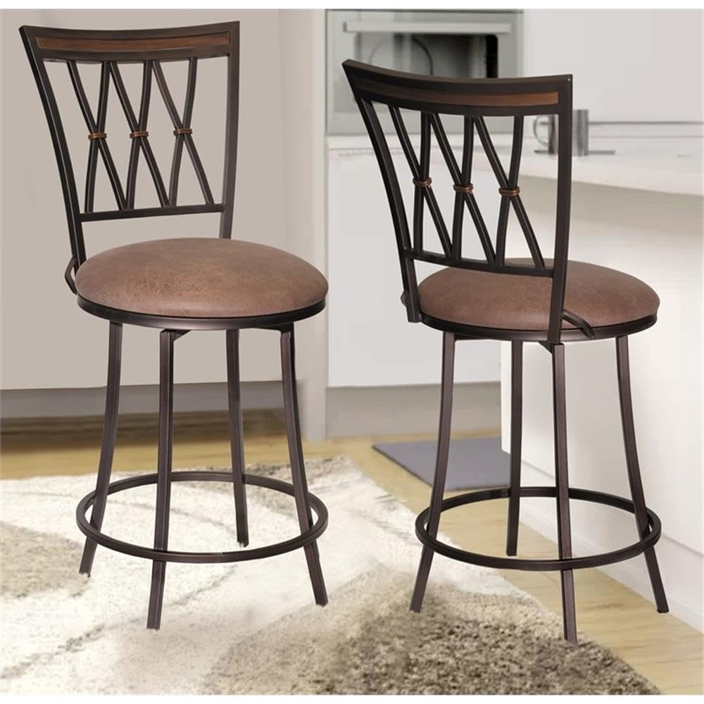 Steve Silver Sedona Swivel Stool Counter Chair - Light Brown Bar Stool with 360 Degree Swivel, 22.52 x 22.24 x 41.02 Inches - Perfect for Kitchen Island, Breakfast Bar, Dining Room & Home Office