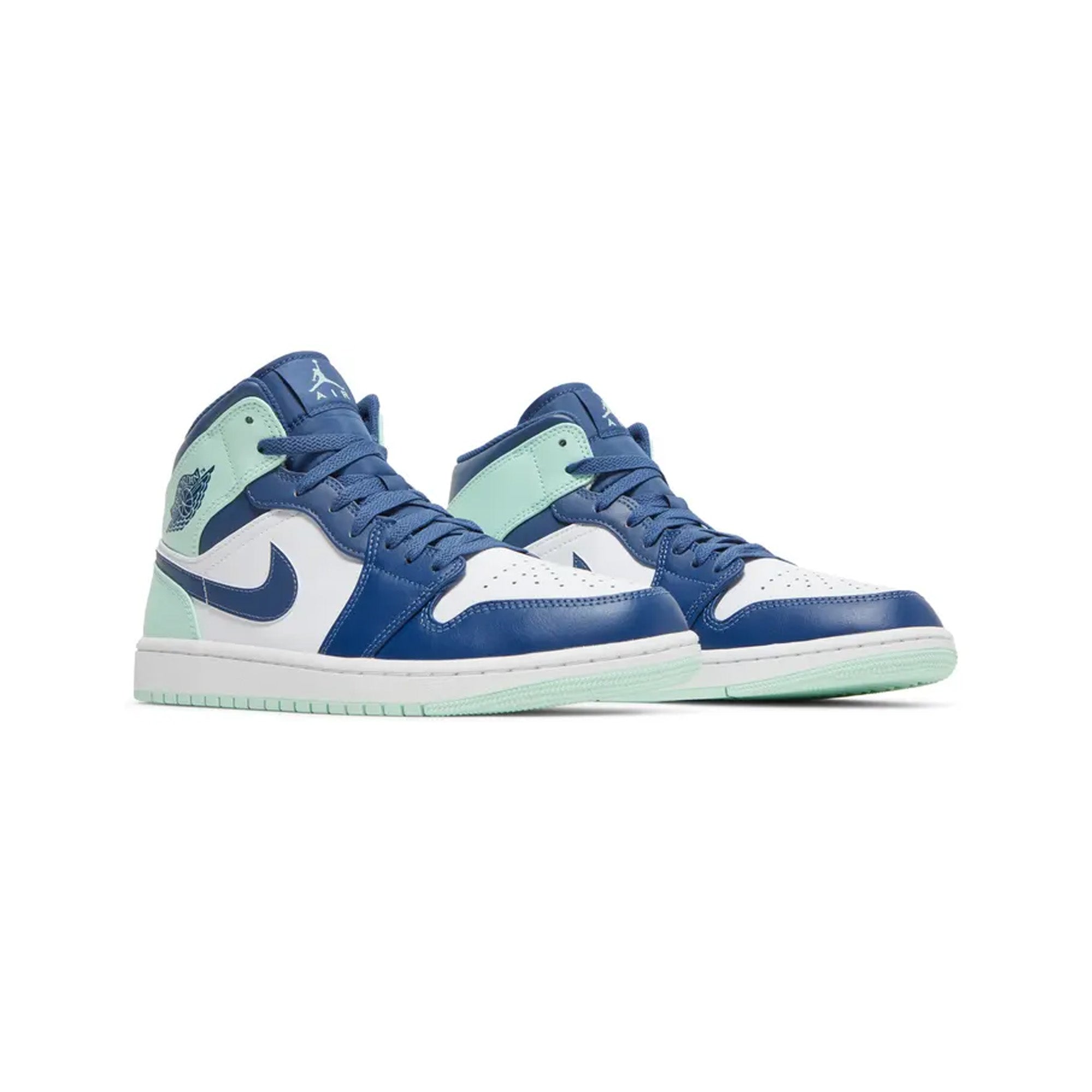 Air Jordan 1 Mid 'Mystic Navy Mint Foam' Sneakers (2022) - Men's Basketball Shoes for Casual Wear & Street Fashion