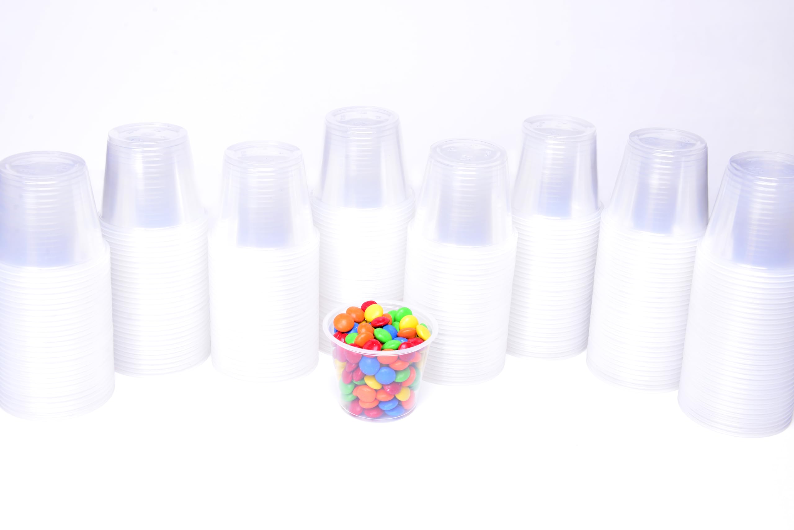 Daxwell 5.5 oz Clear Plastic Portion Cups - Polypropylene (PP) Food Containers - Case of 2,500 (E10004471) - Perfect for Restaurants, Catering & Takeout