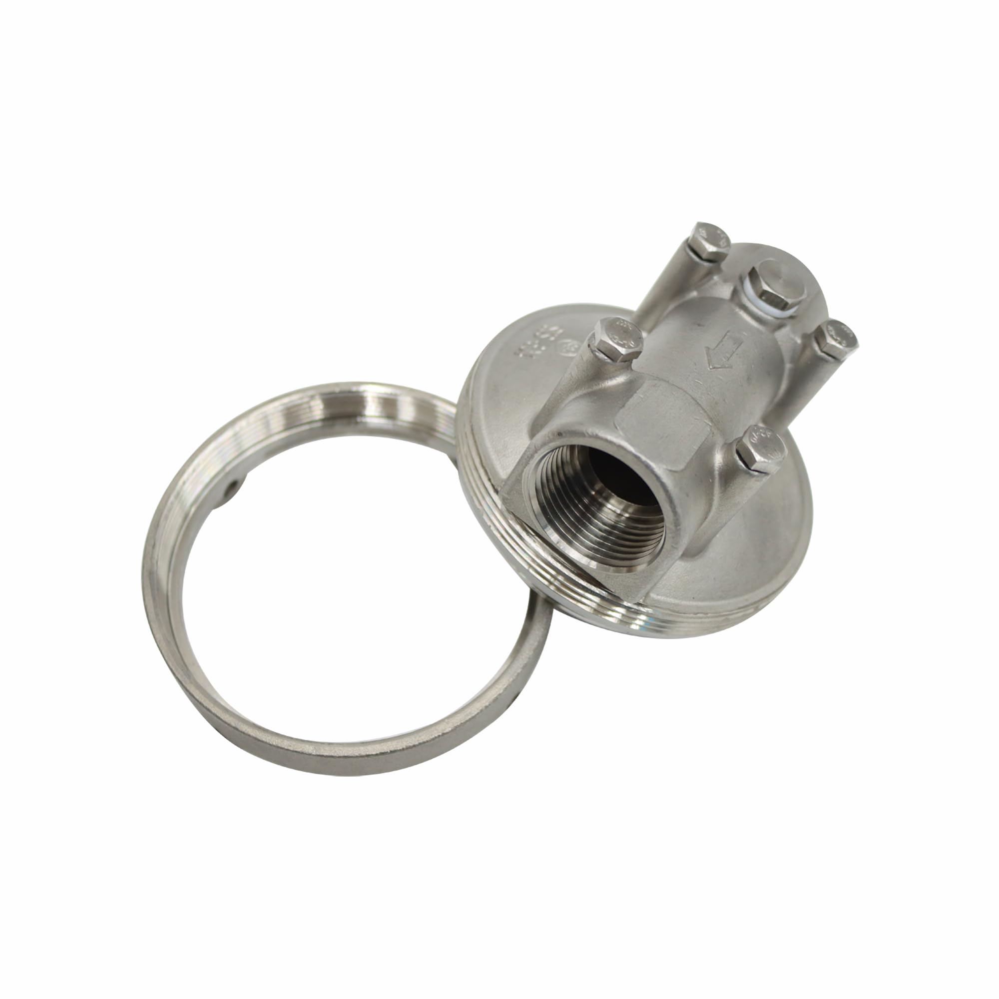 Heavy Duty 20 Inch Stainless Steel Water Filter Housing with 1 Inch NPT Inlet/Outlet - Includes Bracket and Wrench Pin for Industrial, Commercial & Home Water Filtration Systems