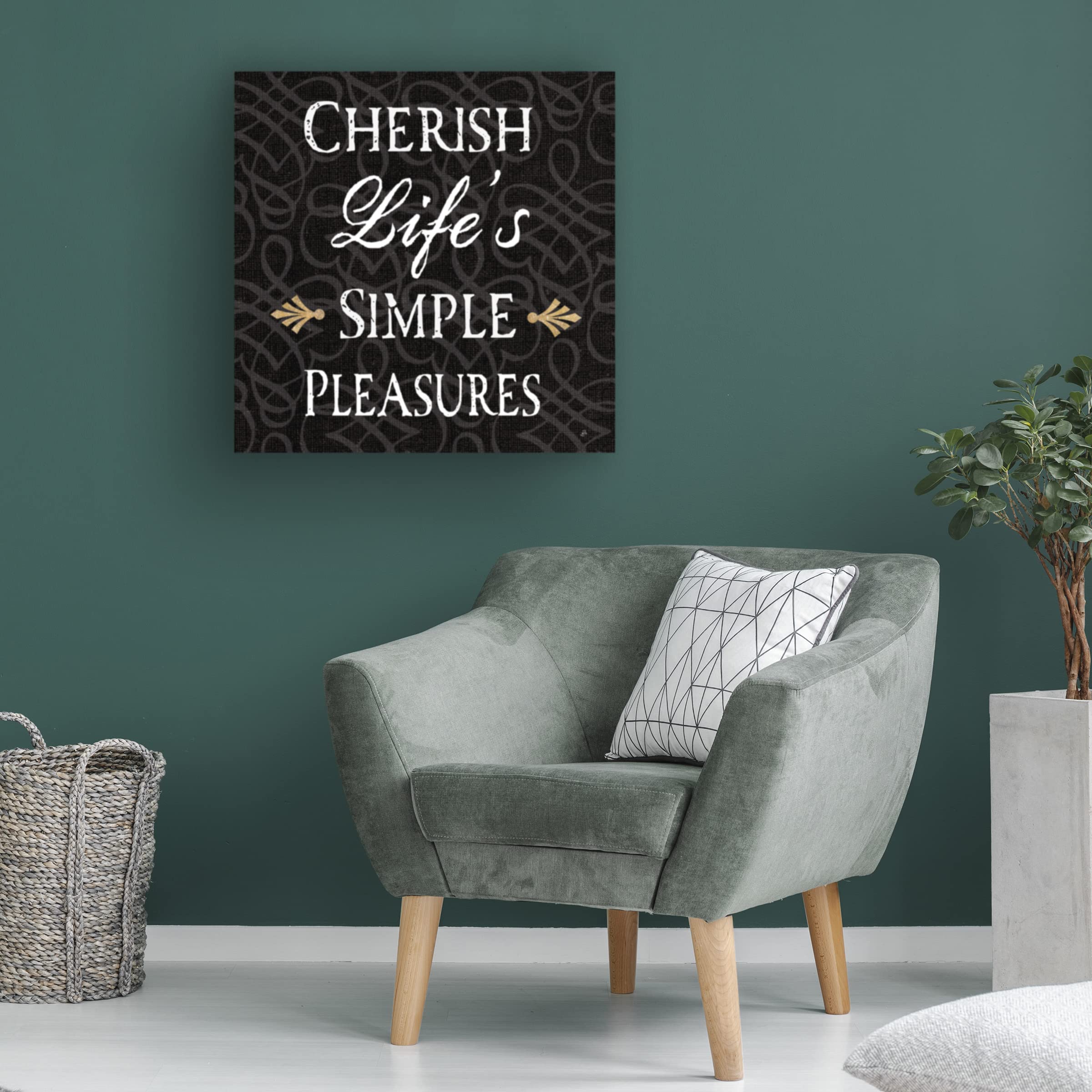 Trademark Fine Art 'Inspirational Collage II on Black' Canvas Wall Art Print by Daphne Brissonnet - Modern Home Decor for Living Room, Bedroom & Office
