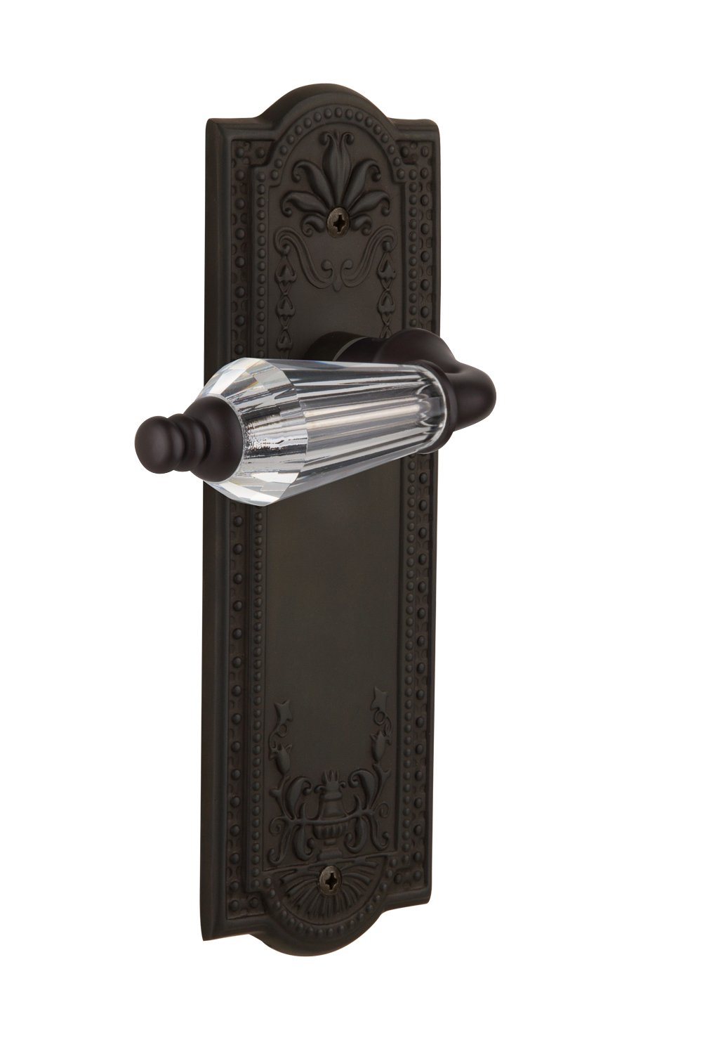 Vintage Style Meadows Plate with Parlor Lever - Single Dummy Door Handle in Oil-Rubbed Bronze Finish | Perfect for Victorian Homes, Farmhouse Decor & Interior Design Projects