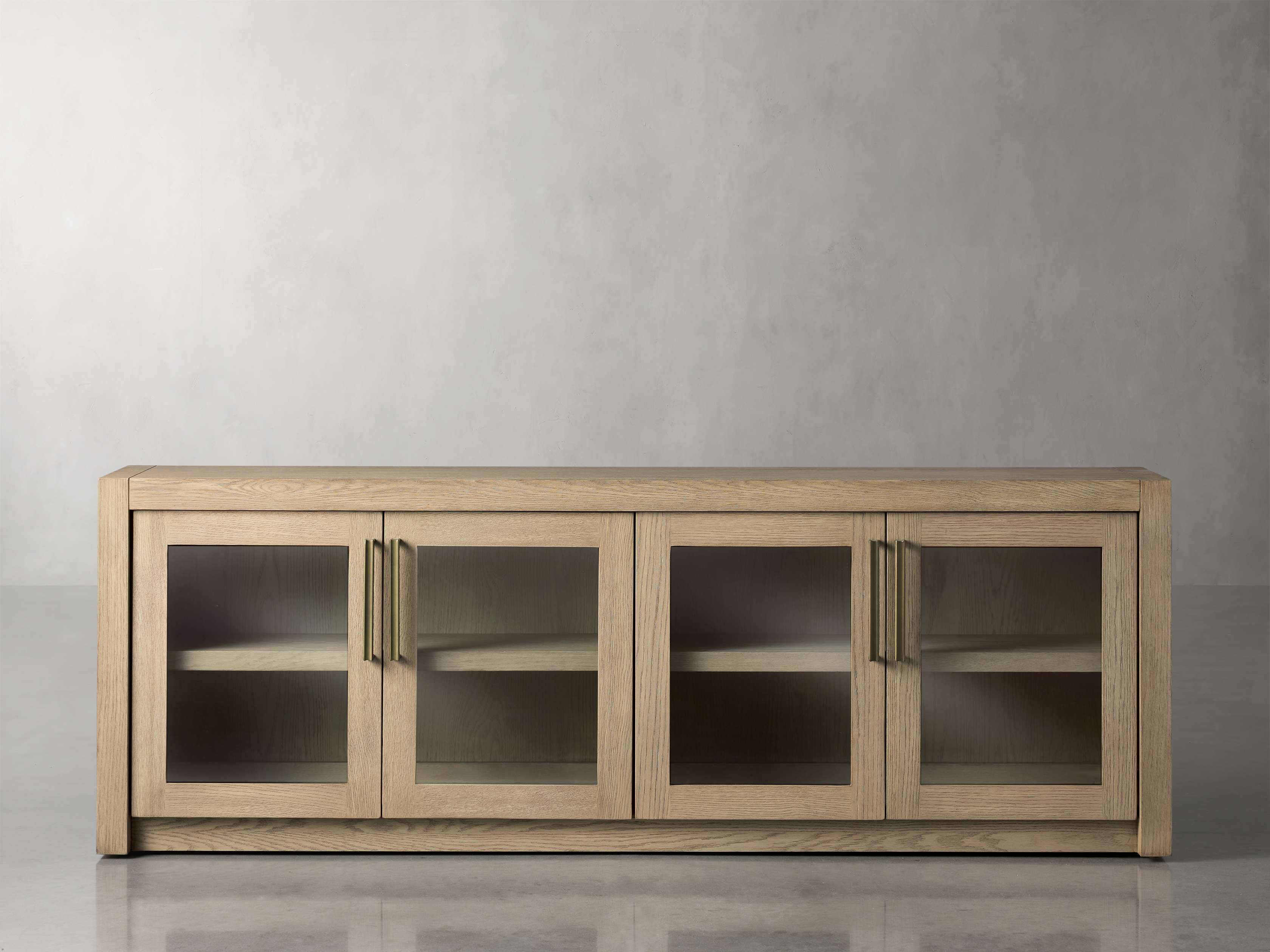 Modern Bodhi Media Console - Mid Century TV Stand with Storage for Living Room, Bedroom & Home Theater - Solid Wood Entertainment Center for TV up to 65