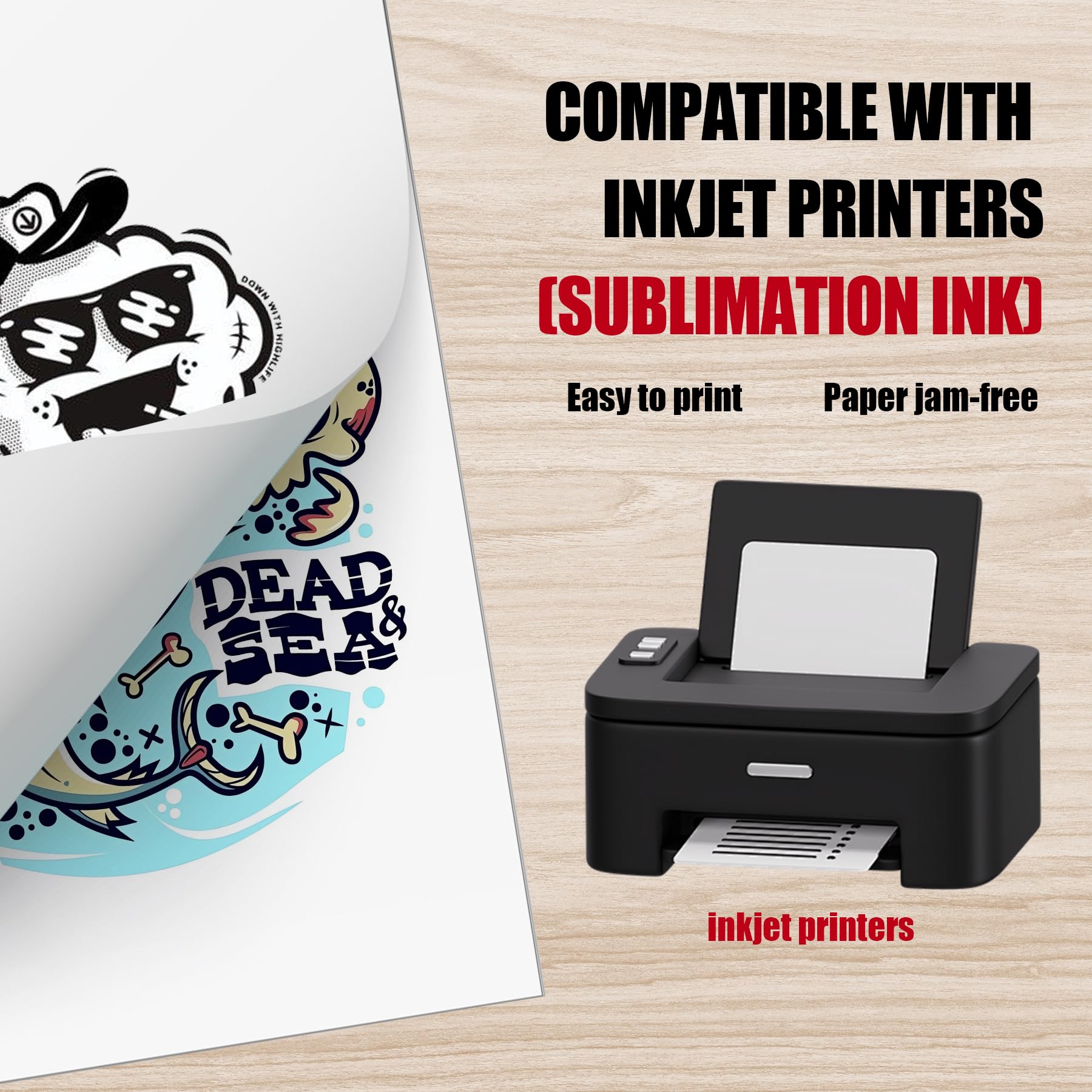 Premium Sublimation Paper 8.5x11 Inch - 50 Sheets High-Quality Transfer Paper for Sublimation Printers & Ink - Perfect for T-Shirts, Mugs, Tumblers, Phone Cases & DIY Crafts - Great for Home Business, Personalized Gifts & Custom Apparel Projects