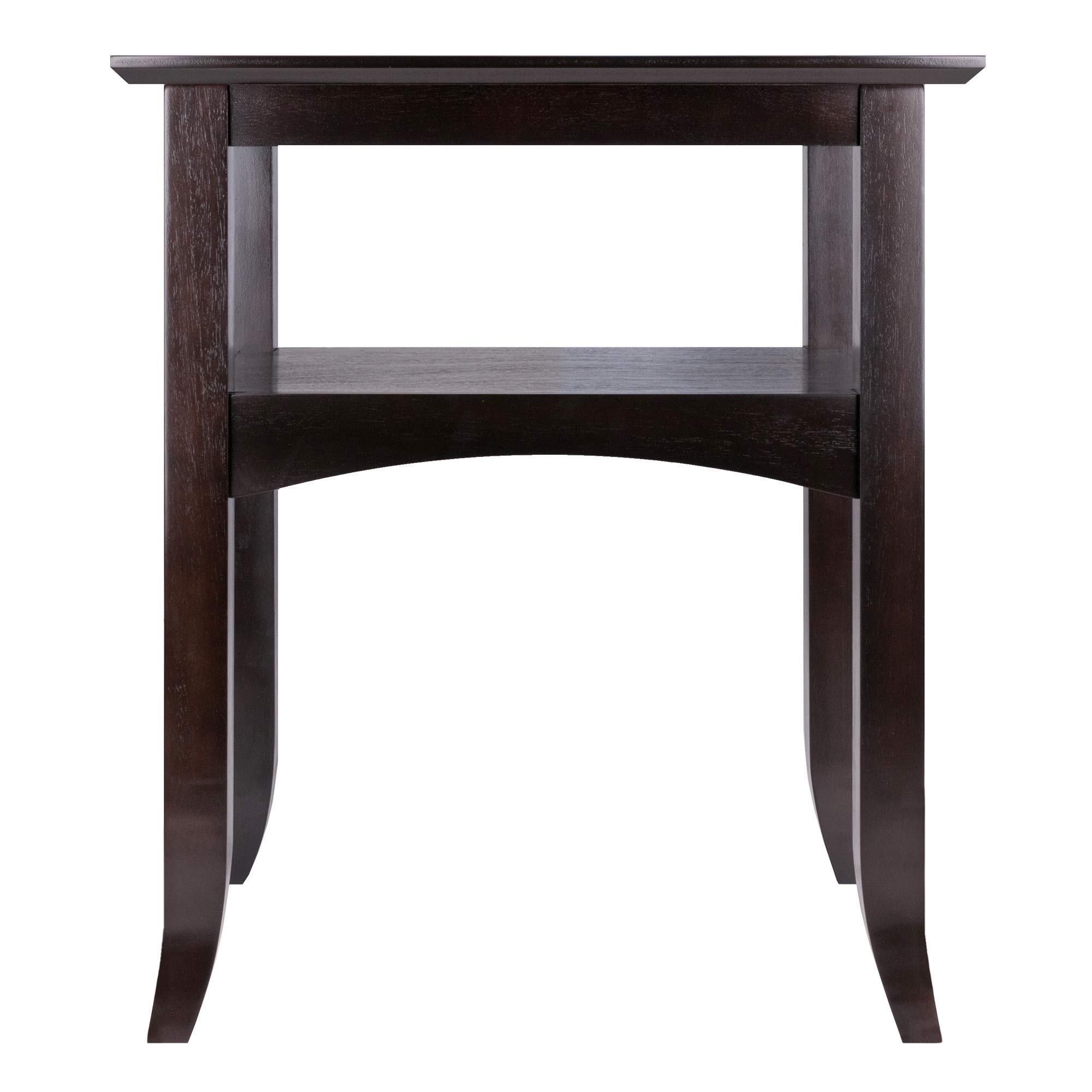 Ergode Wood Camden End Table - Solid Wood Coffee Table with Flared Legs & Storage Shelf, Easy Assembly - 22.4