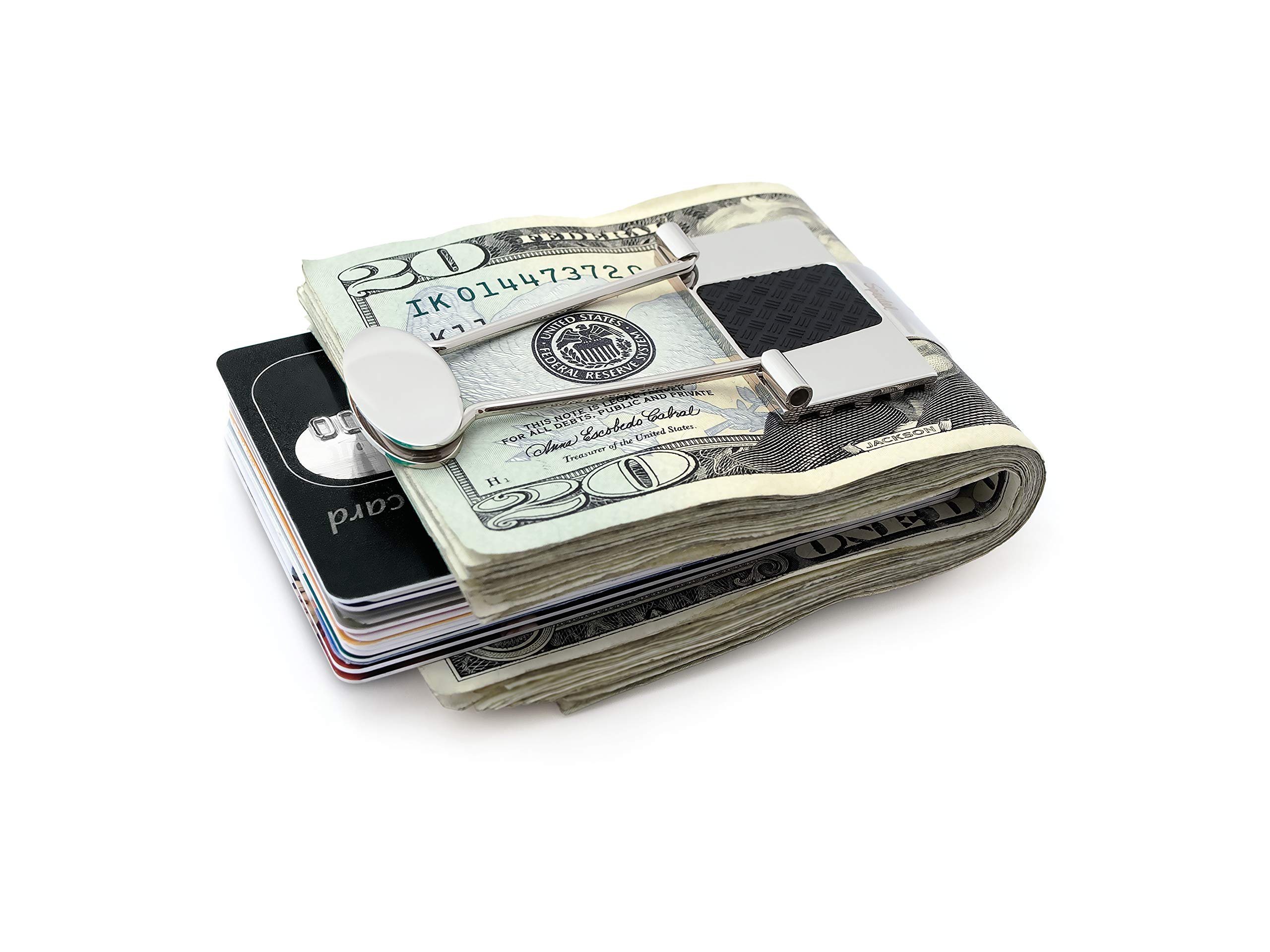 Premium Stainless Steel Money Clip for Men - Slim Minimalist Wallet & Credit Card Holder - Durable Ionic Plated Metal Bill Binder - Perfect for Everyday Carry, Business Travel & Gifts