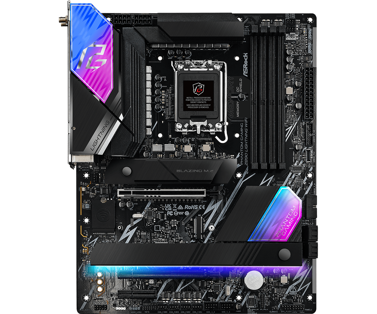 ASRock Z890 Lightning WiFi ATX Motherboard - Intel LGA 1700 Socket, DDR5, PCIe 5.0, Dual M.2, WiFi 6E - Perfect for Gaming PCs, Workstations & High-Performance Computing