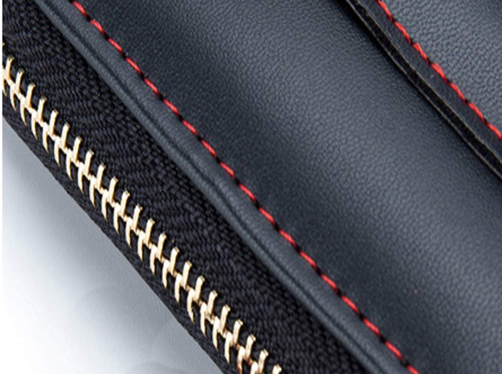 Premium Leather Car Visor Tissue Holder with Zipper - Black Sun Visor Napkin Organizer for Backseat | Car Accessories for Travel, Road Trips & Daily Commute