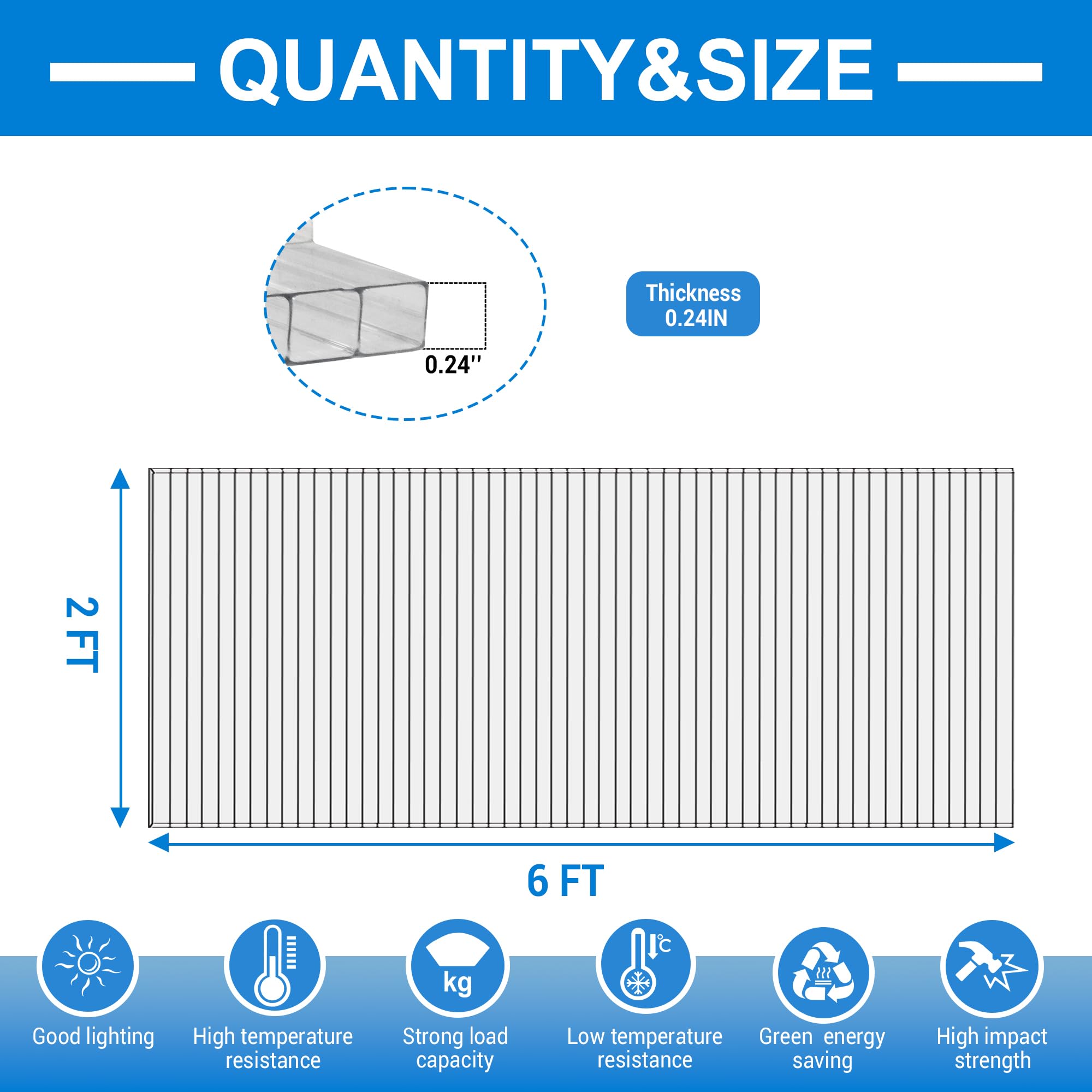 6 PCS 2' x 6' x 0.24