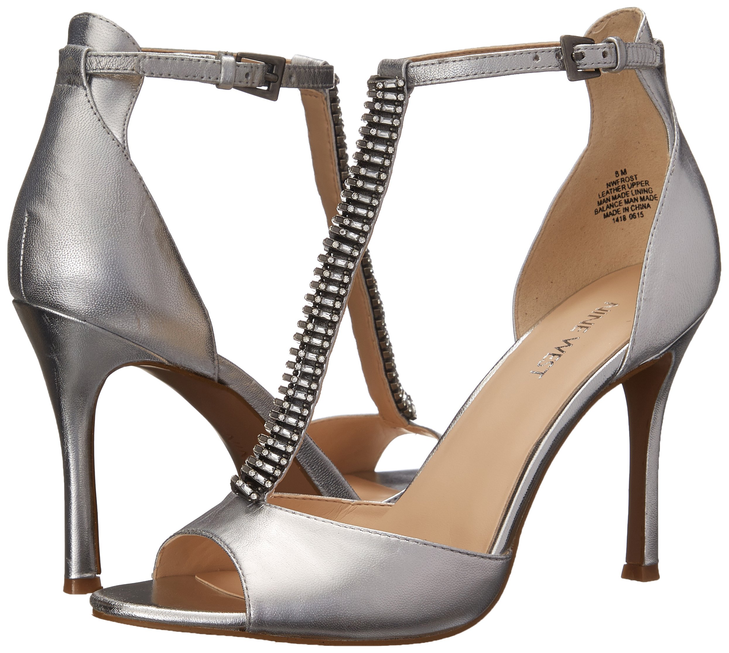 Nine West Women's Frost Metallic Heeled Sandals - Stylish Dress Shoes for Parties, Weddings & Evening Events