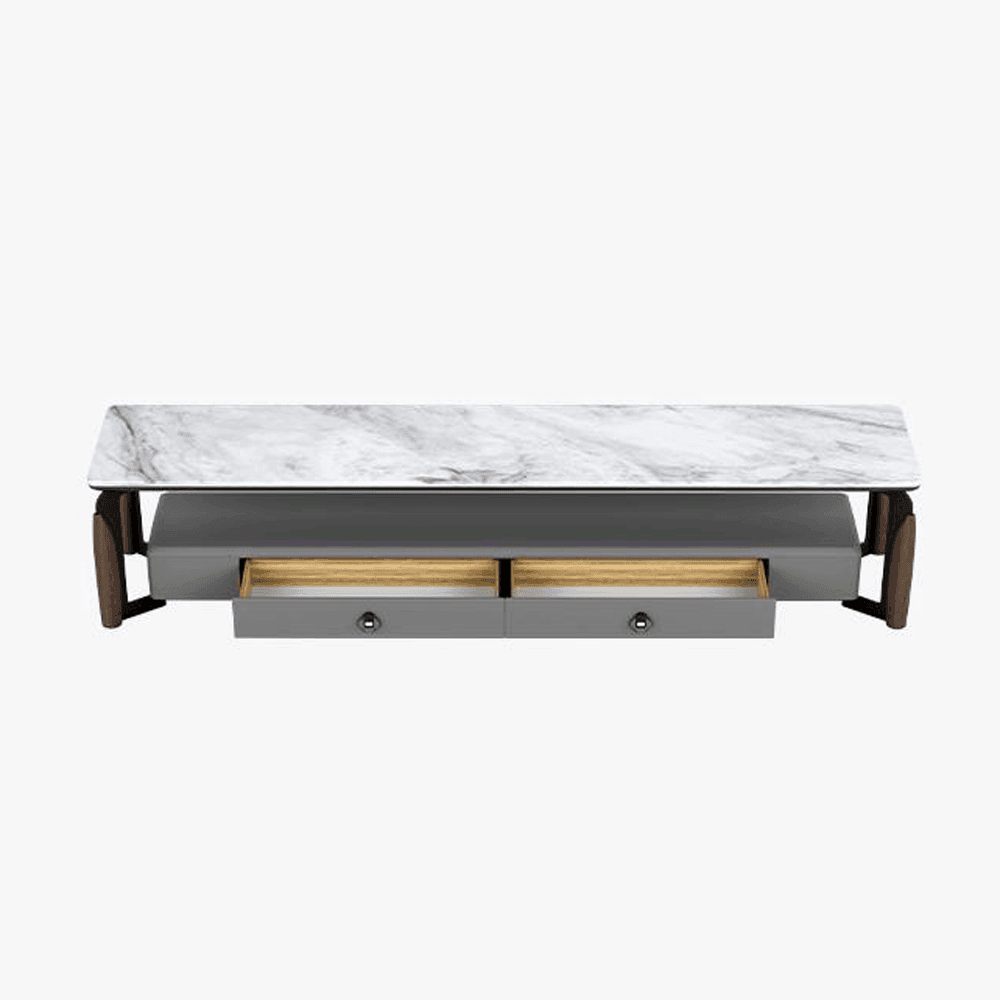 Elliotel Modern Marble TV Stand 200cm - Elegant Entertainment Center for Living Room, Bedroom & Home Theater