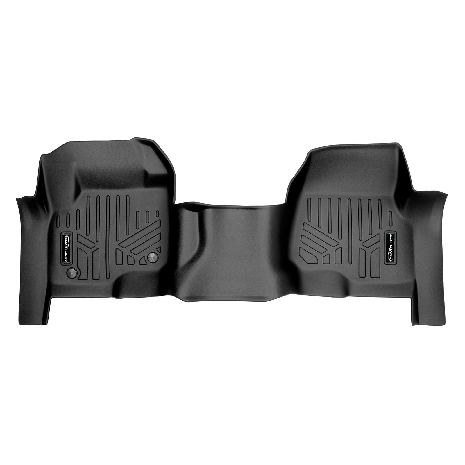 Premium SMARTLINER All-Weather Floor Mats - 1st Row Custom Fit for 2017-2022 Ford F-250/F-350/F-450 Super Duty Crew Cab & SuperCab - Heavy Duty Black Rubber Liners for Bench Seat - Perfect for Off-Roading, Work Trucks & Daily Commutes