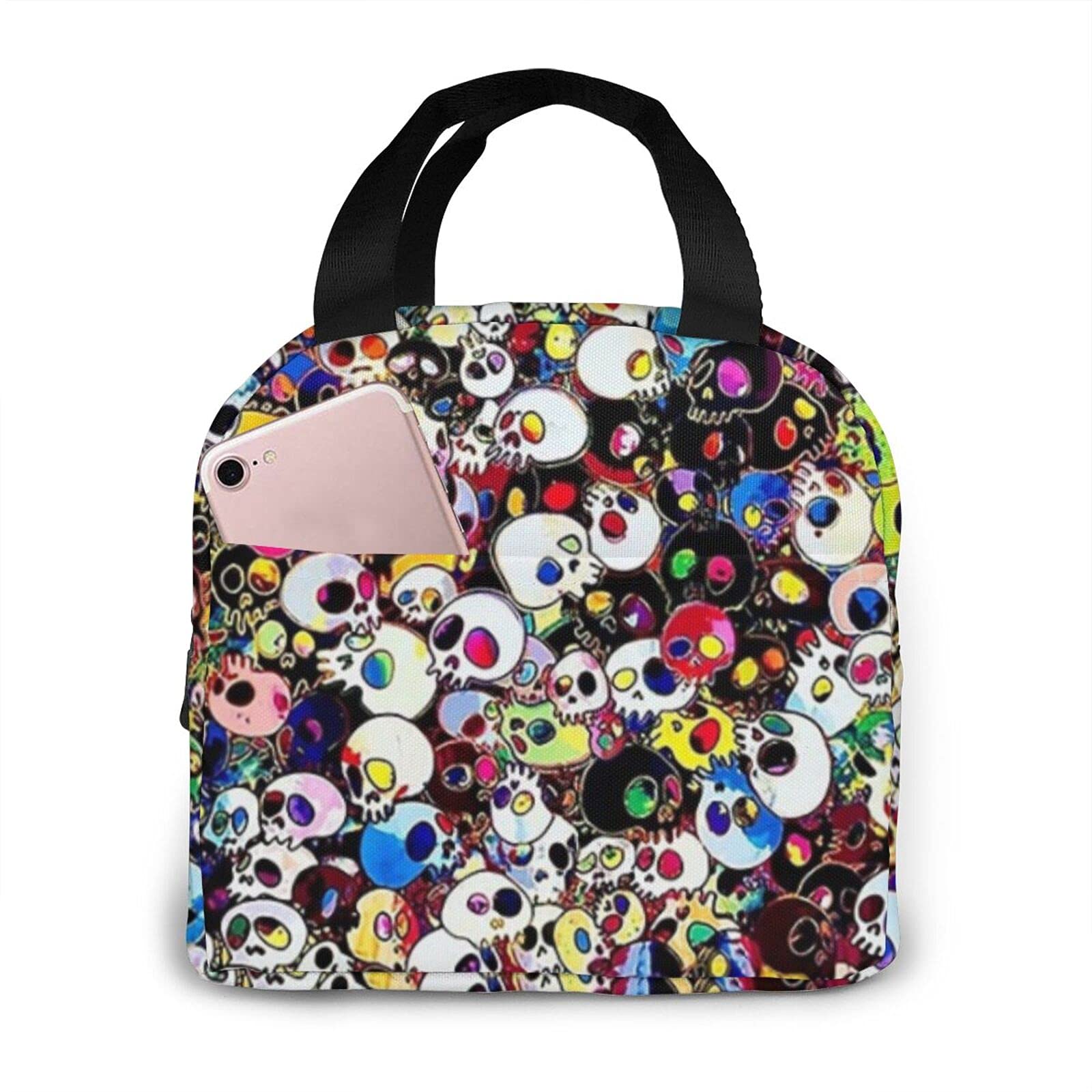 Skull Insulated Lunch Bag - Reusable Cooler Tote for Men, Women, Boys & Girls - Portable Lunch Box for School, Office, Work & Picnics - Keeps Food Fresh All Day