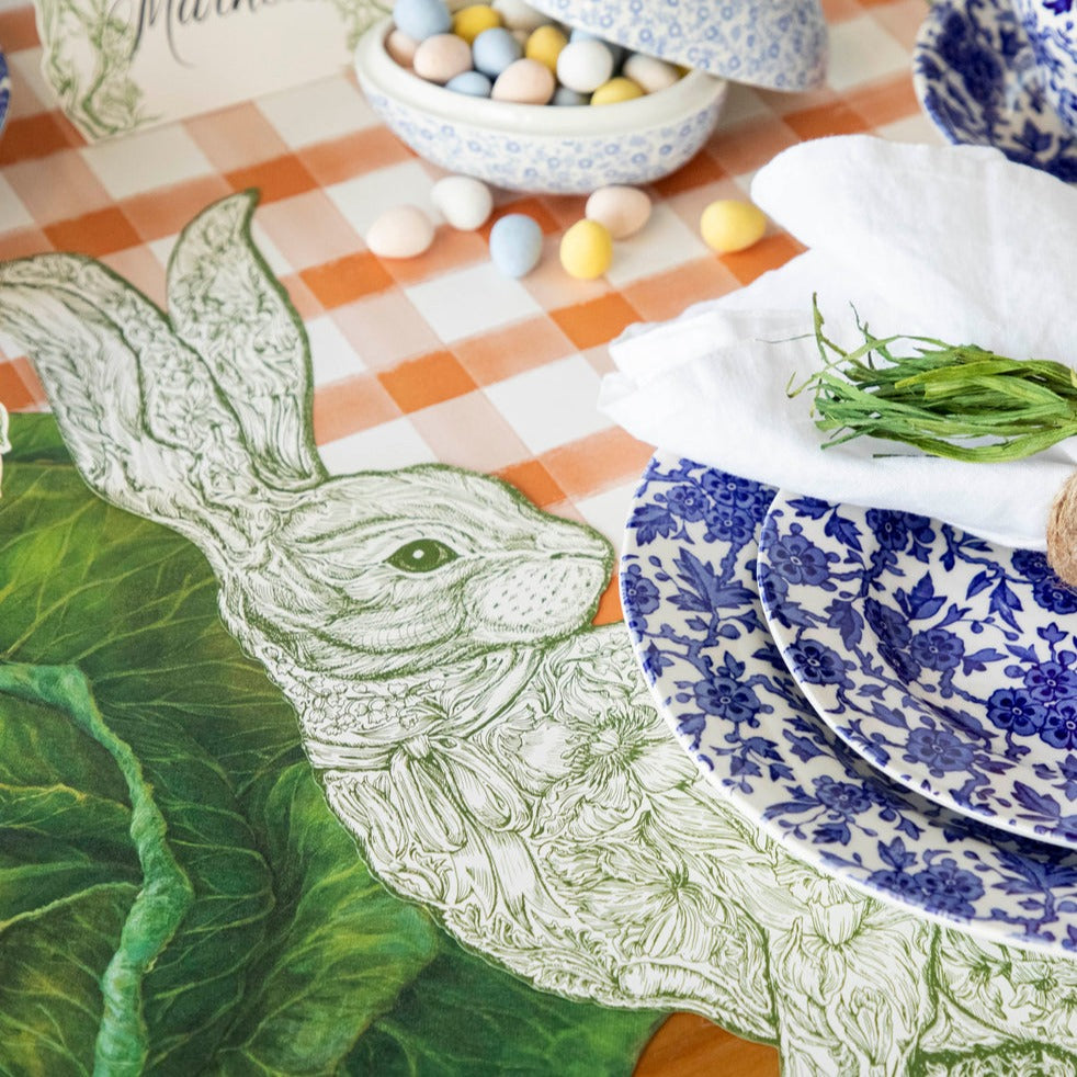 Premium Die-Cut Greenhouse Hare Placemat - Eco-Friendly Table Decor for Spring & Easter Dining, Perfect for Home, Party, and Holiday Celebrations