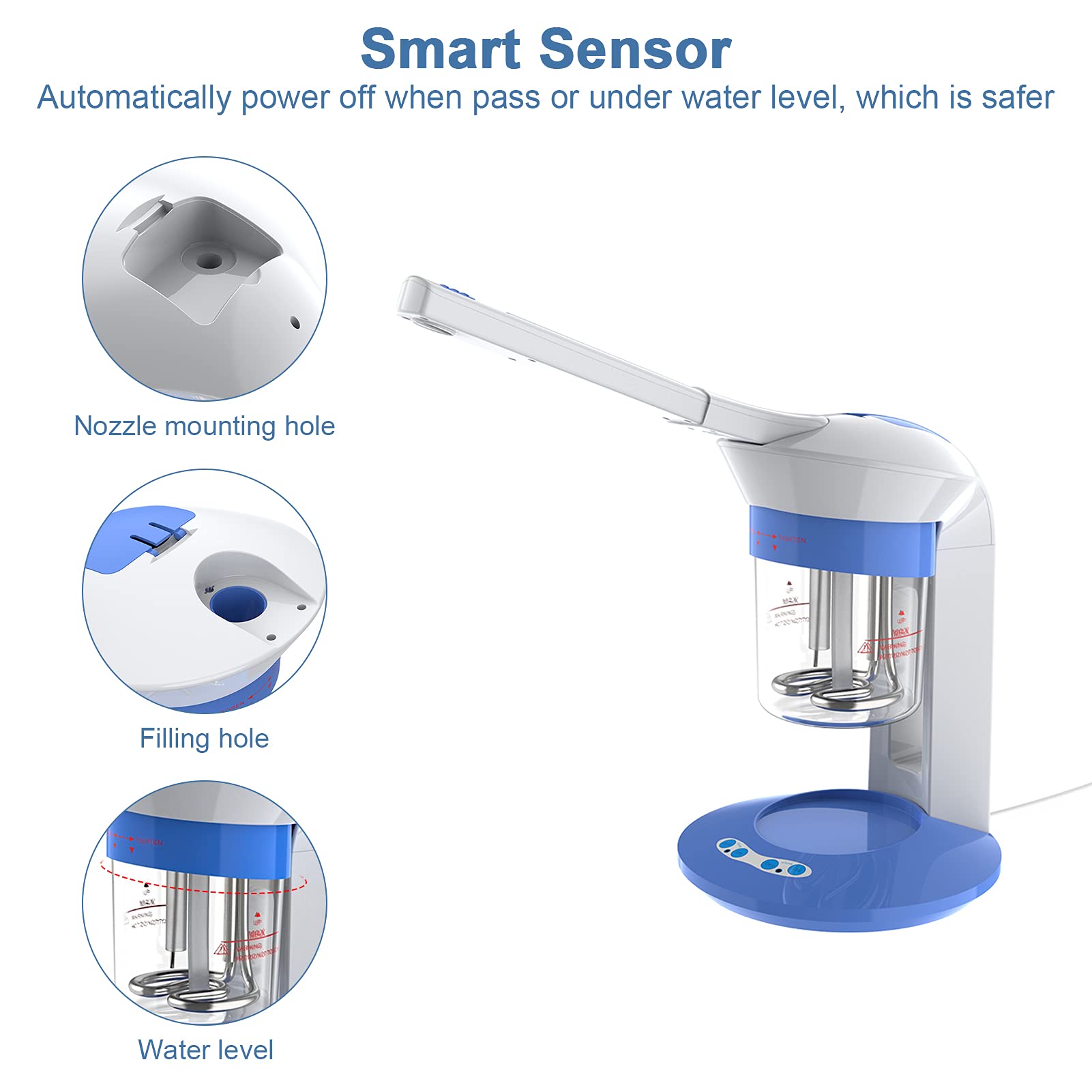 360° Portable Facial Steamer with Ionic Spray - Multifunction Home Spa Steamer & Humidifier for Skin Care | Perfect for At-Home Salon Treatments & Relaxation