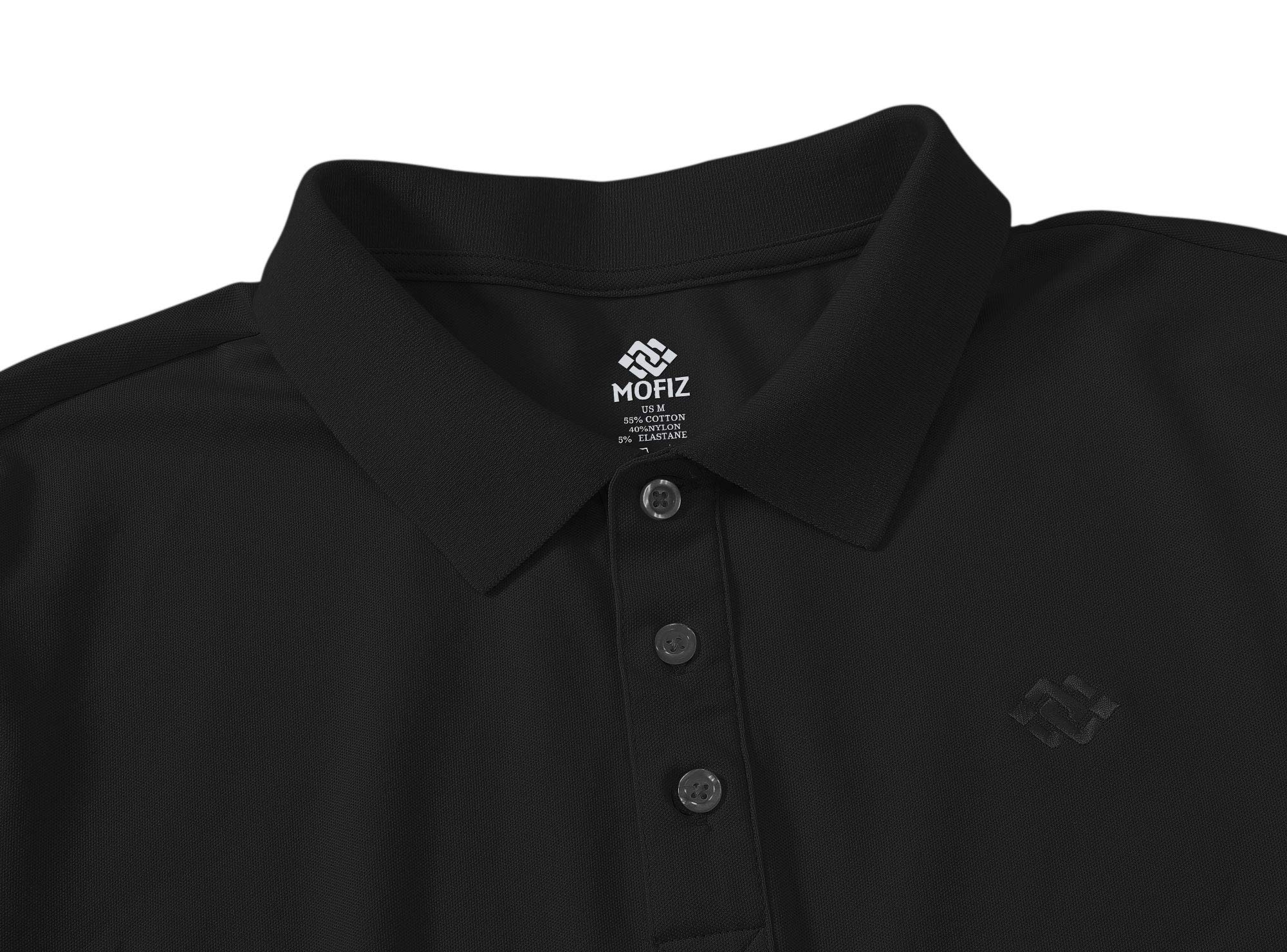 MoFiz Men's Long Sleeve Polo Shirts - Breathable Golf & Sports Shirt for Men, Comfortable Classic Jersey Fit - Perfect for Golf, Tennis, Casual Wear & Office Attire